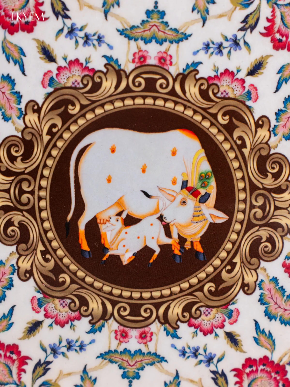 Cow & Calf Digital Printed Metal Plate - Maroon - KJ21118 - Image 3