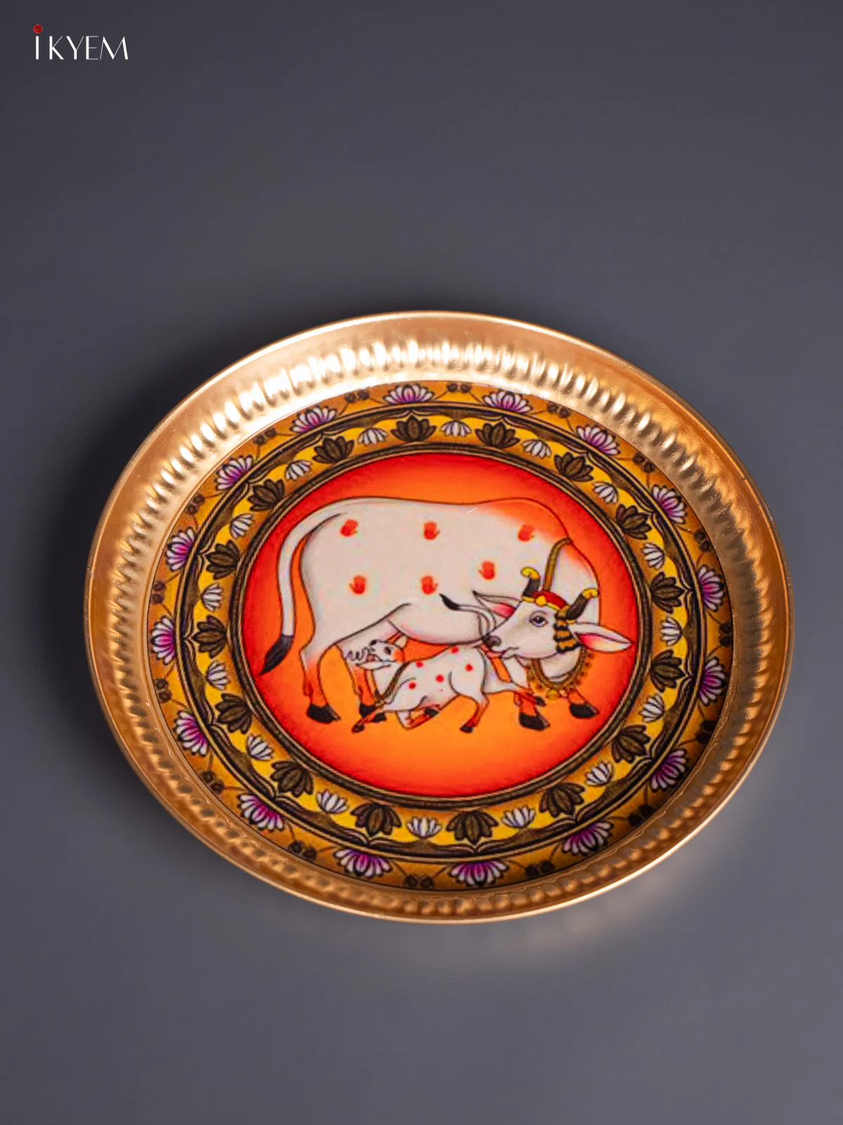 Cow & Calf Digital Printed Metal Plate - Orange - KJ21127 - Image 2