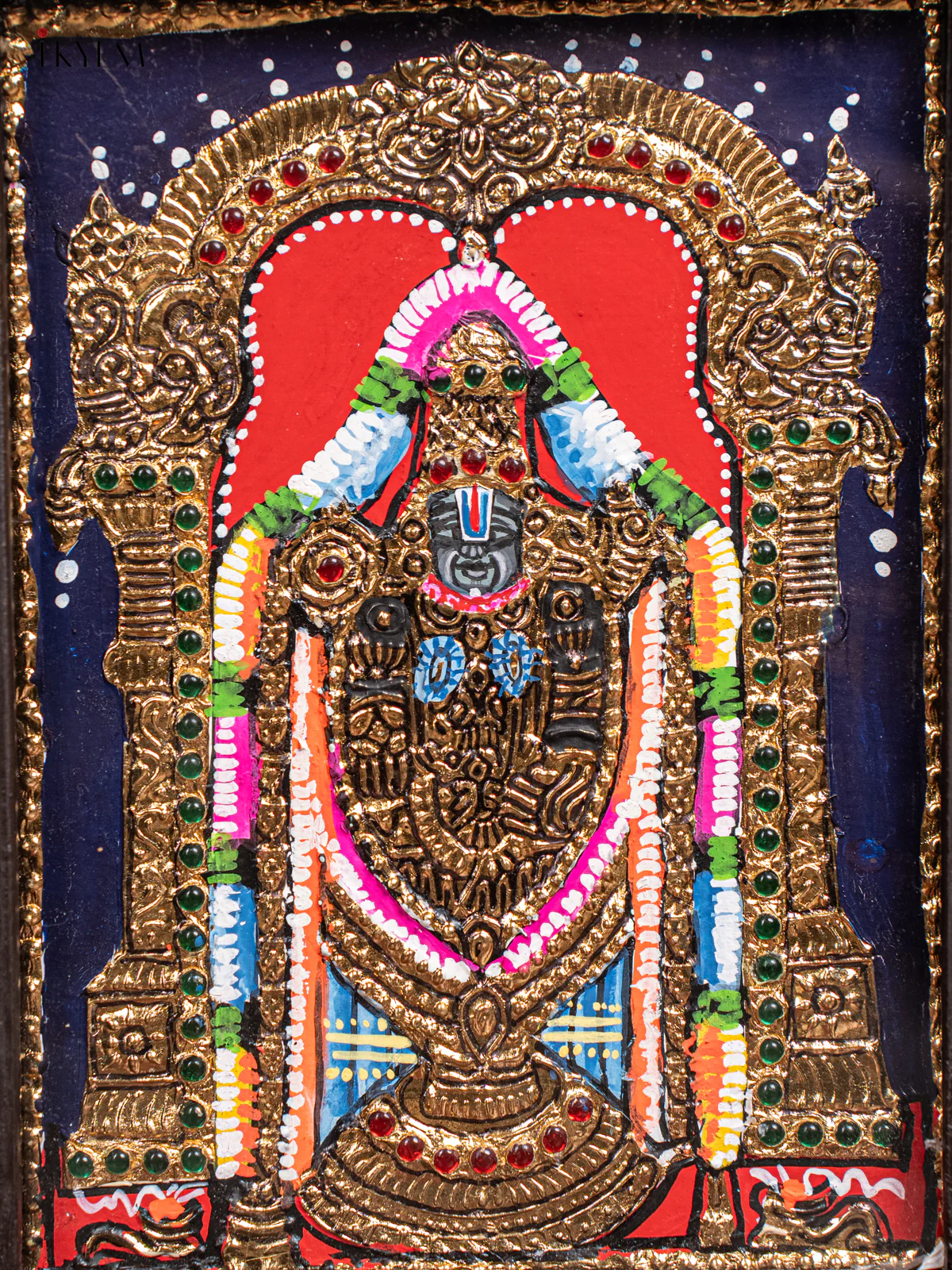 Tirupati Balaji Tanjore Painting - (11x9) Inch - KJ28111 - Image 3