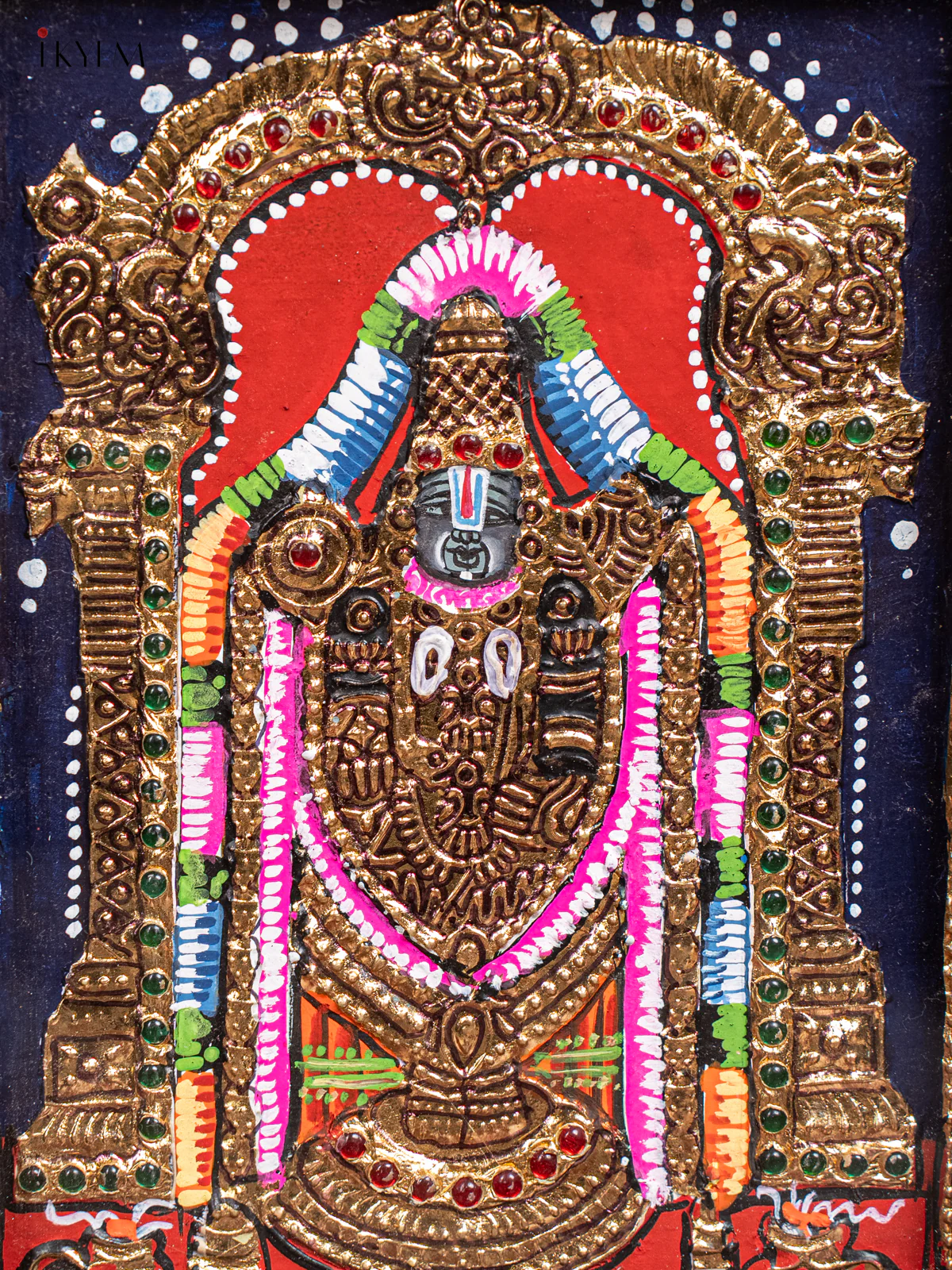 Balaji Tanjore Painting  (11x9 Inch) - KJ28112 - Image 3