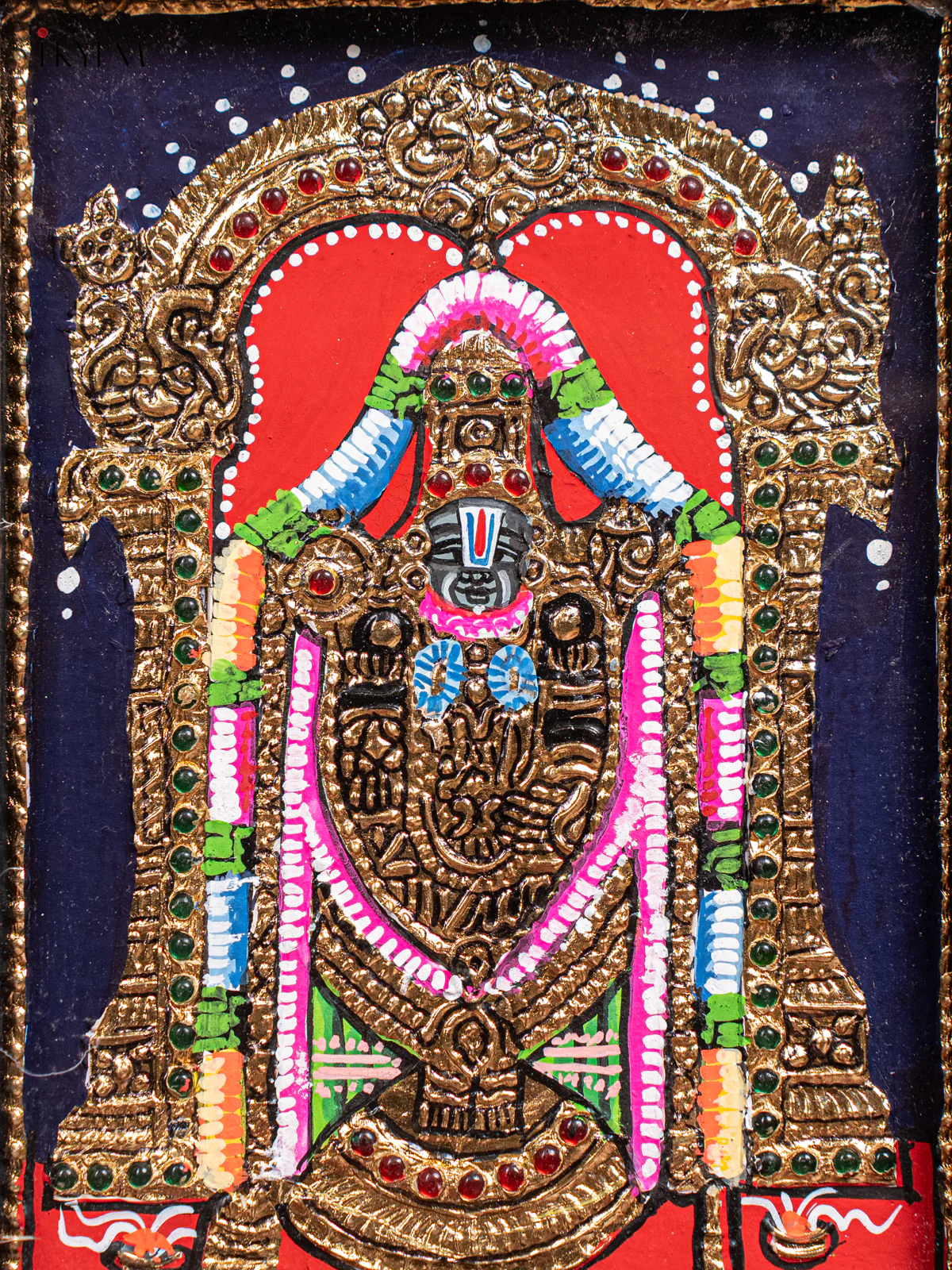 Tirupati Balaji Tanjore Painting - (11x9) Inch - KJ28113 - Image 3