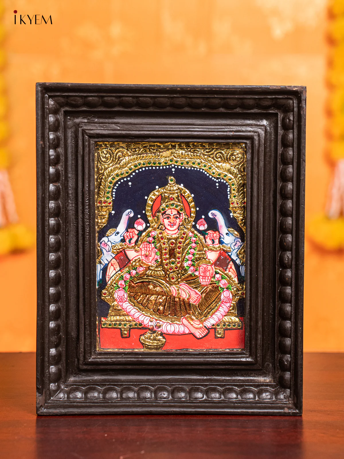 Gaja Lakshmi Tanjore Painting (11x9 Inch) - KJ28119