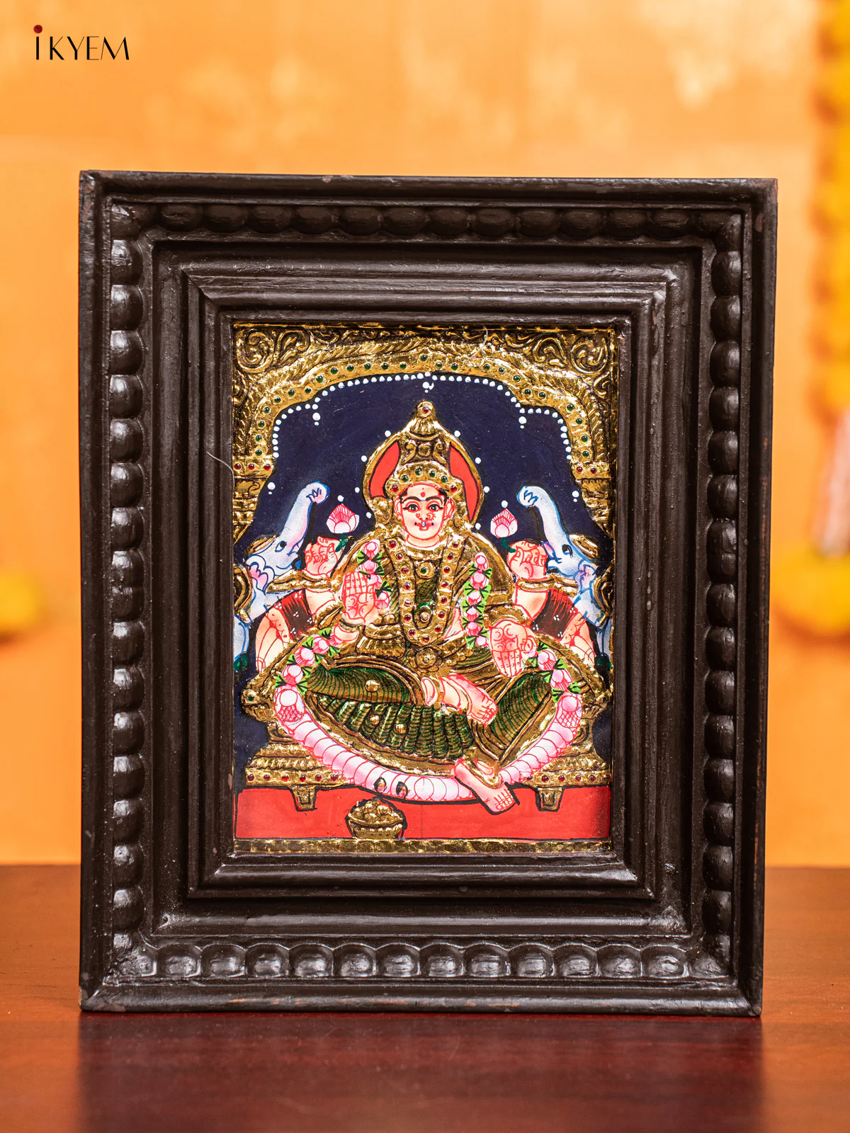Gaja Lakshmi Tanjore Painting (11x9 Inch) - KJ28121