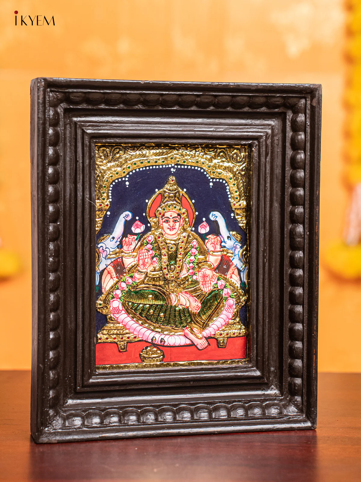 Gaja Lakshmi Tanjore Painting (11x9 Inch) - KJ28121 - Image 2
