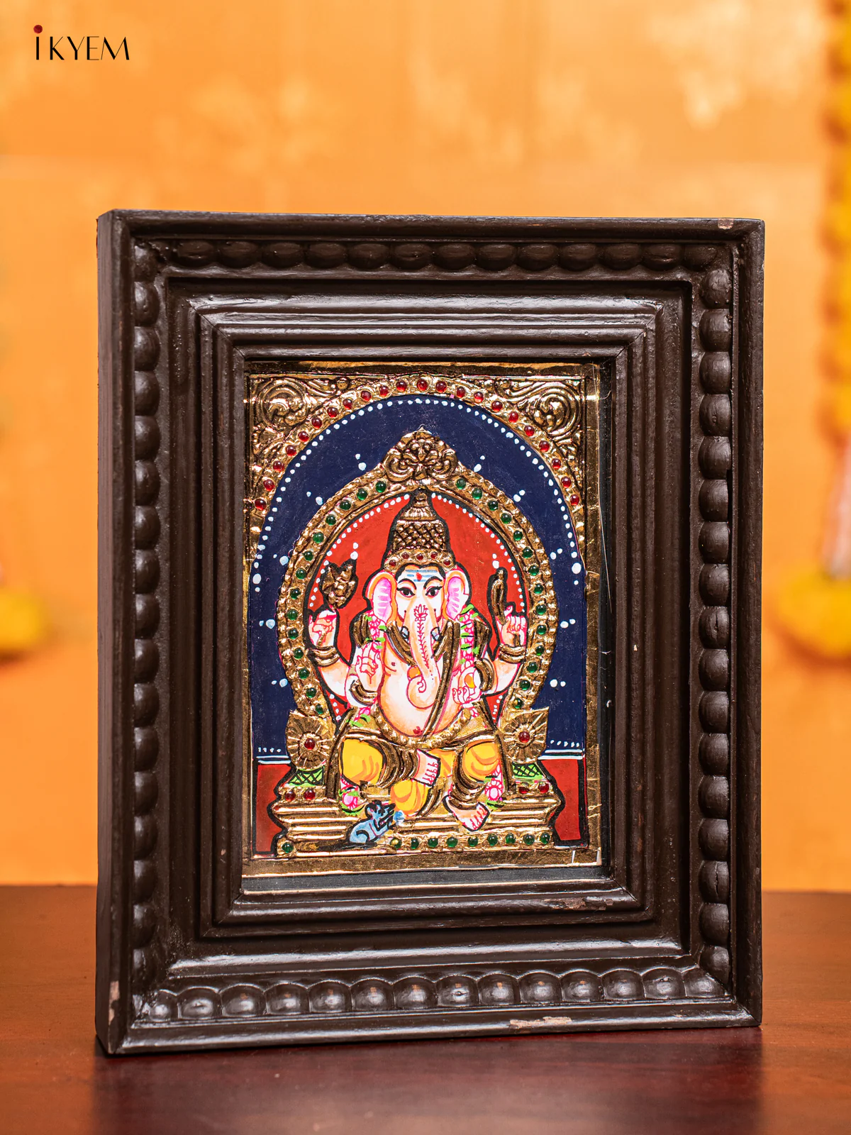 Ganesha Tanjore Painting  (11x9 Inch) - KJ28129 - Image 2