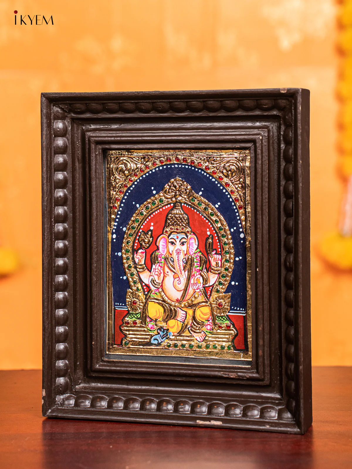 Ganesha Tanjore Painting  (11x9 Inch) - KJ28129 - Image 4