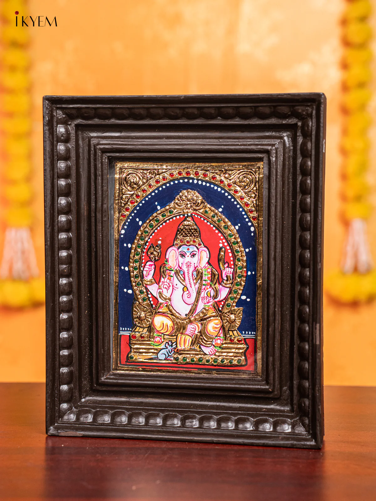 Lord Ganesha Tanjore Painting (11x9) Inch - KJ28130 - Image 4