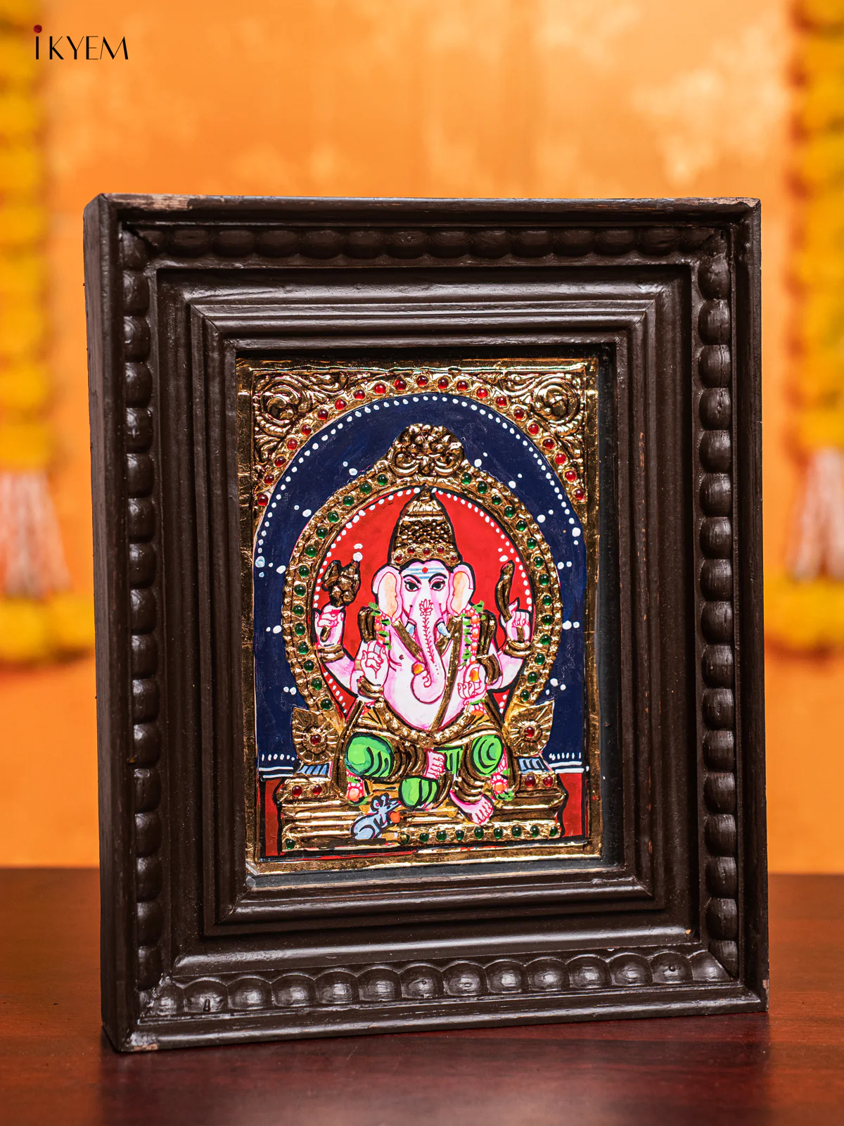 Lord Ganesha Tanjore Painting - (11x9) Inch - KJ28133 - Image 2