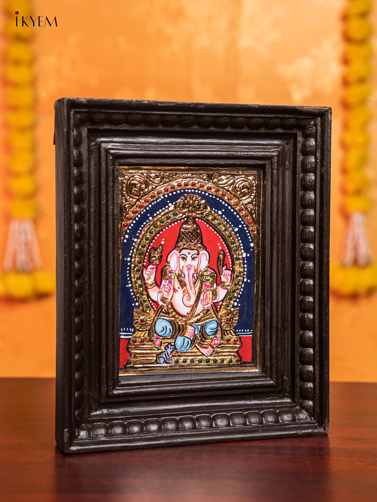 Lord Ganesha Tanjore Painting - (11x9) Inch - KJ28135 - Image 2