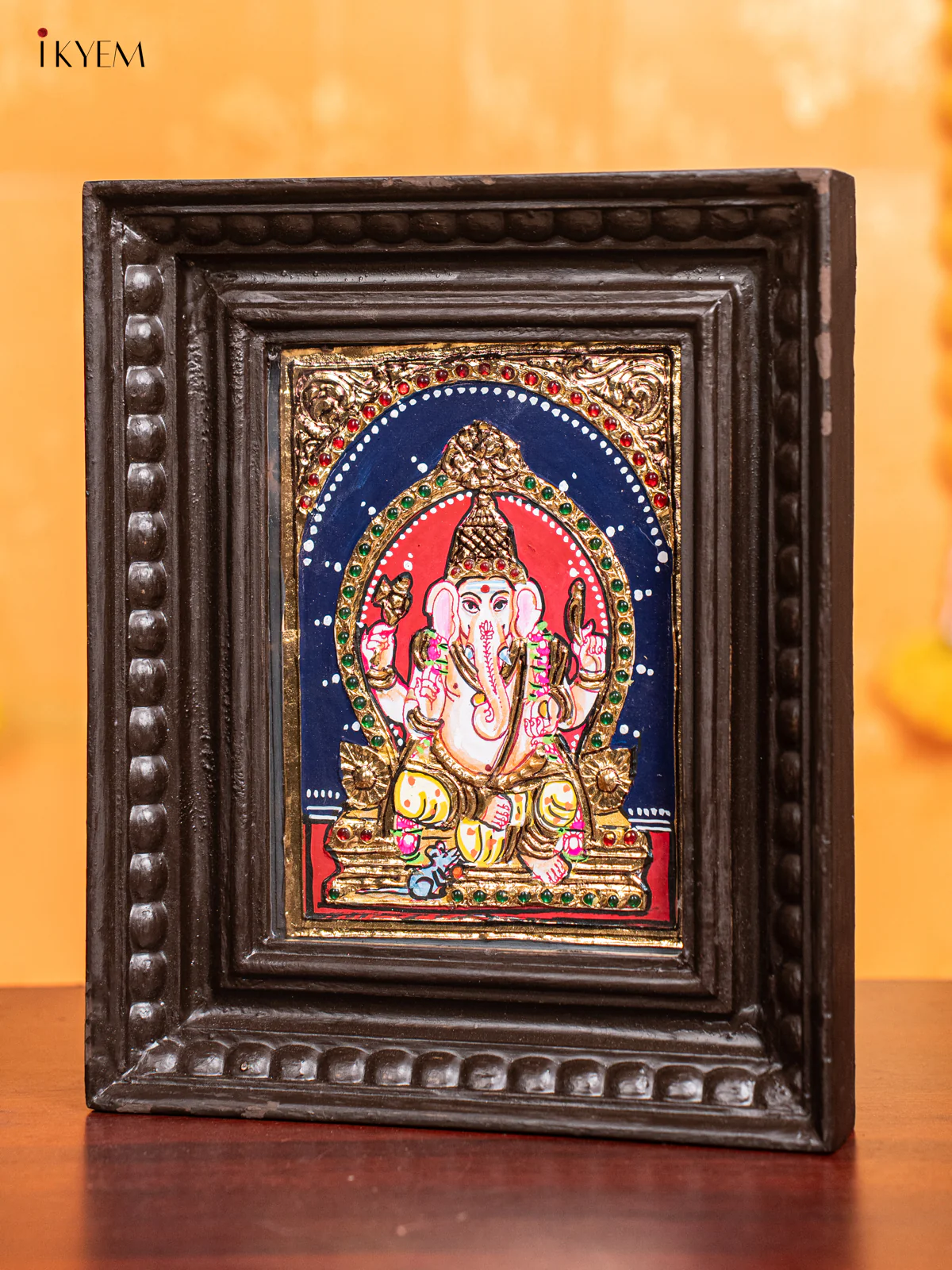 Lord Ganesha Tanjore Painting (11x9) Inch - KJ28137 - Image 4