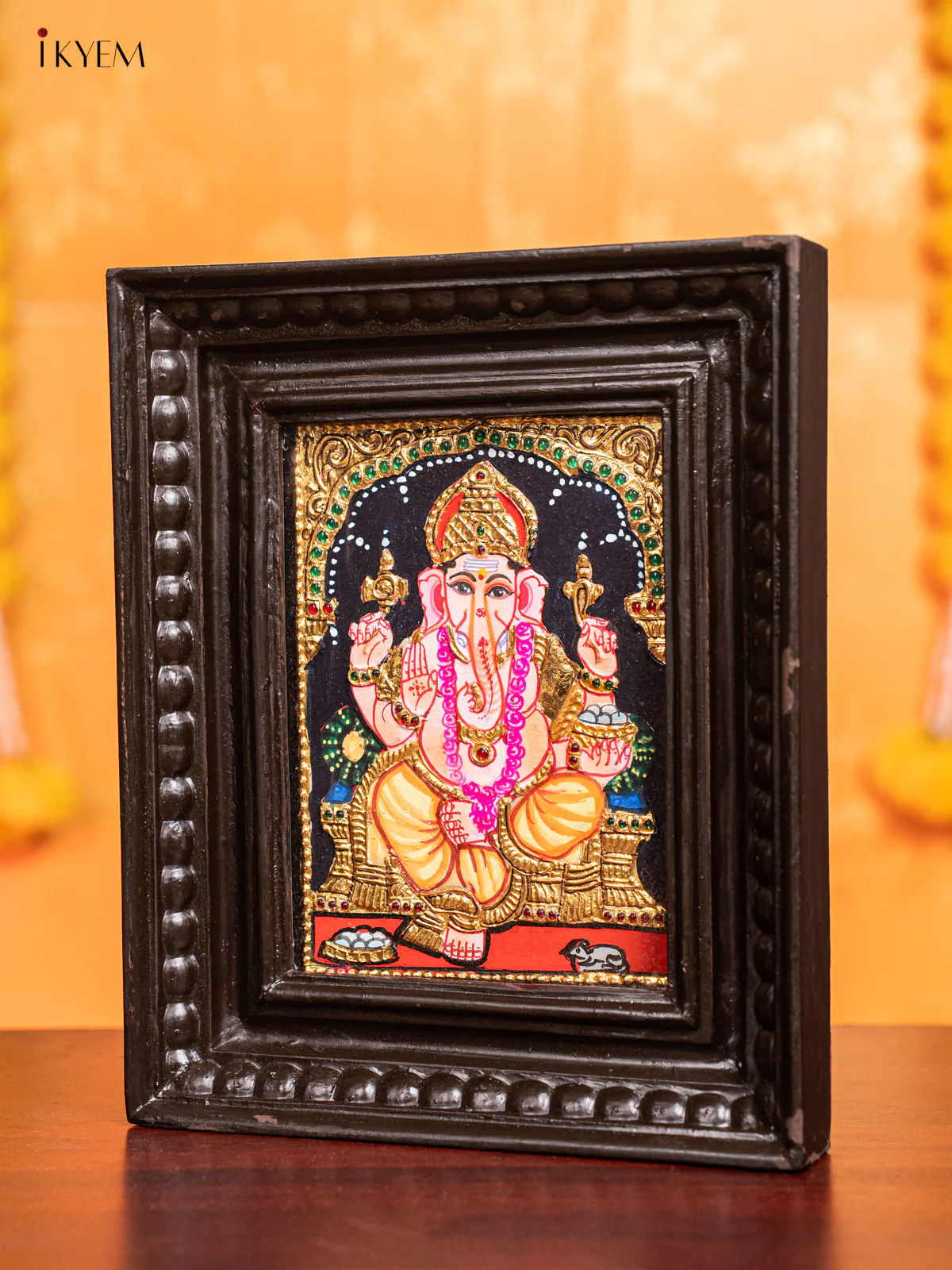 Ganesha Tanjore Painting (11x9 Inch) - KJ28139 - Image 4