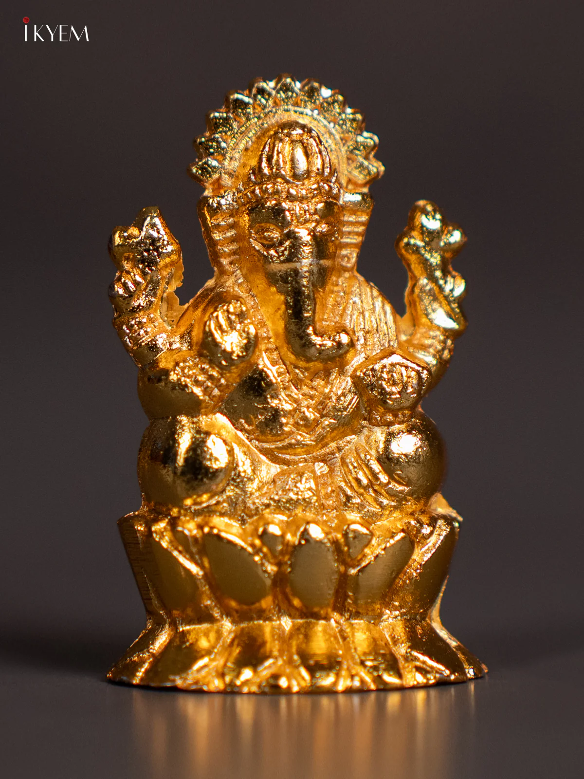 Mini Gold‑Plated Ganesha Idol – 2 Inch - KJ29112 - Image 2