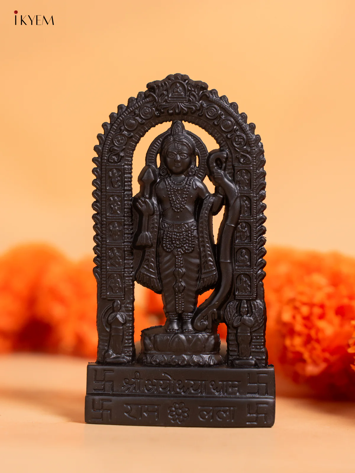 Black Metal Shri Ram Statue - 4.5 Inch - KJ29113