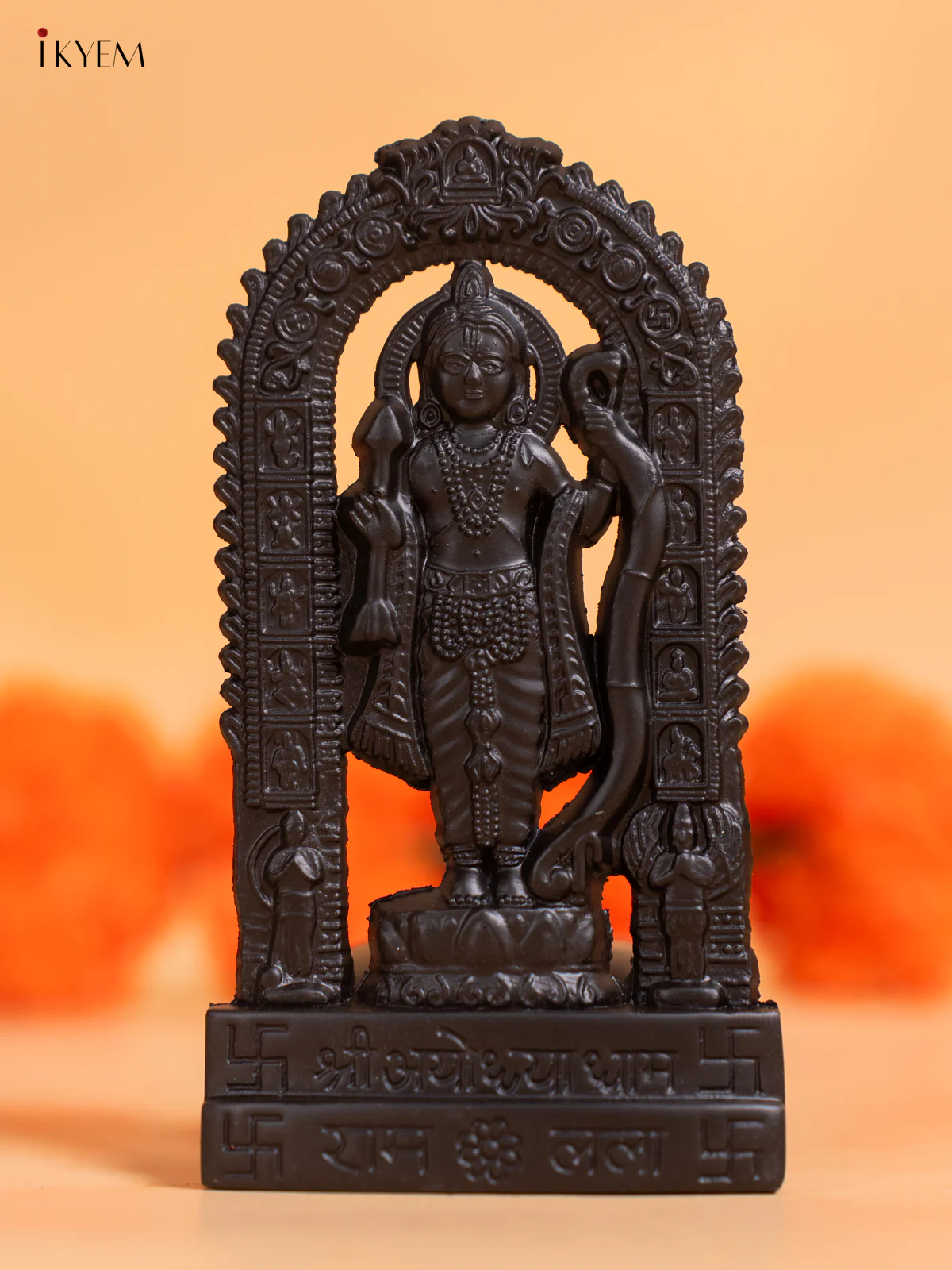 Black Metal Shri Ram Statue - 4.5 Inch - KJ29113 - Image 2