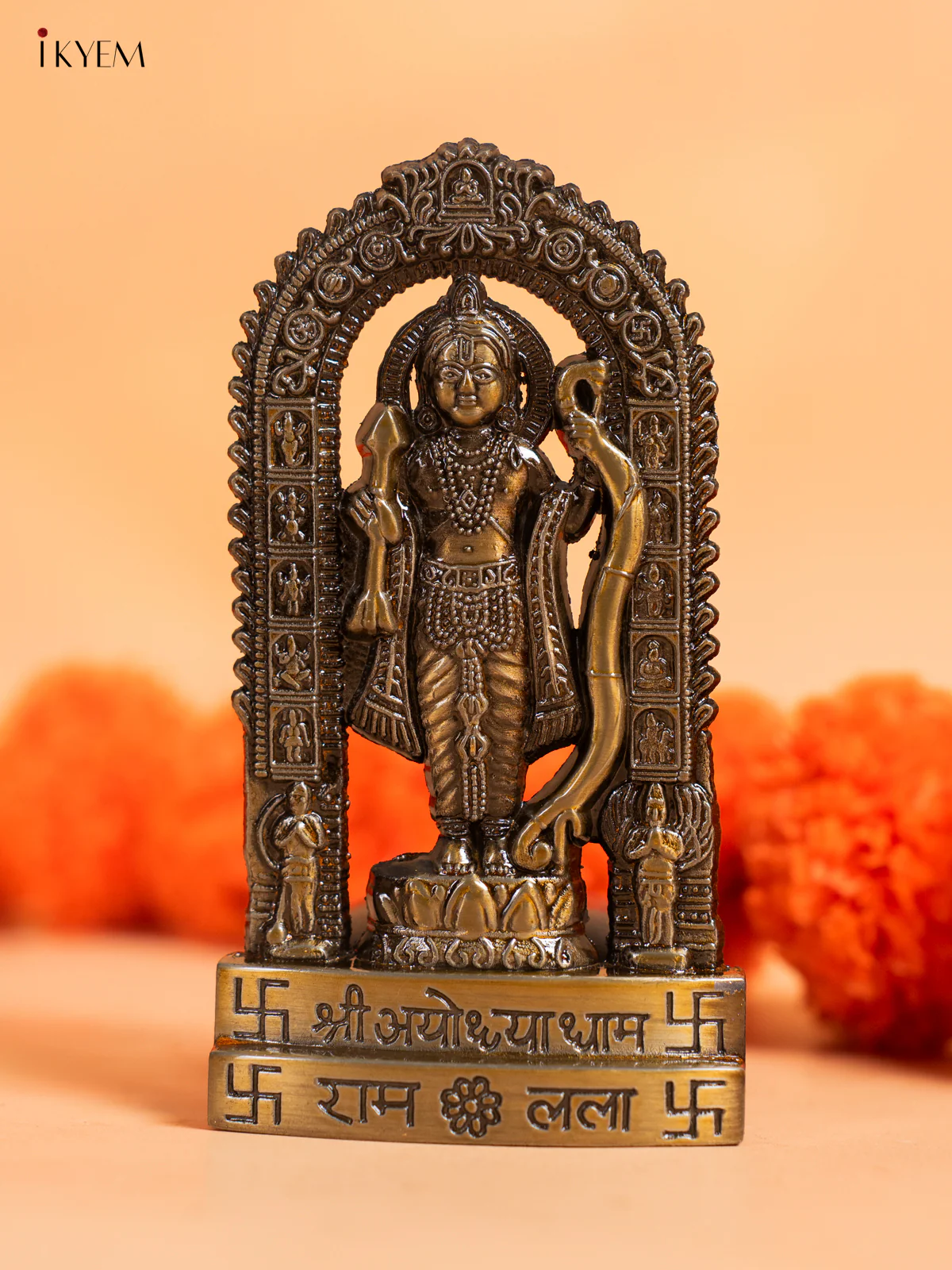Gold Metal Shri Ram Statue - 4.5 Inch - KJ29115 - Image 2