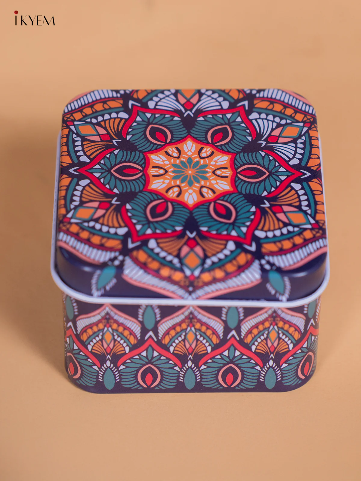 Square Decorative Tin Box - Multicolour - KJ292111