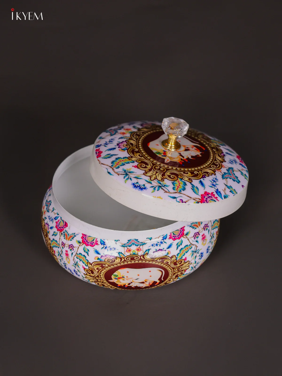 Cow & Calf Printed White Round Dry Fruits Jar - 5 Inch - KJ30126 - Image 3