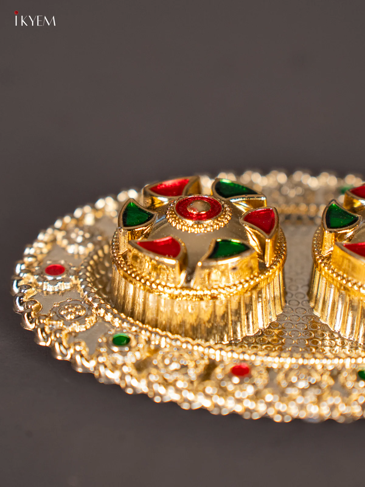 Elegant Meenakari Haldi Kumkum Holder - (4.5×3.3) Inch - KJ30141 - Image 2