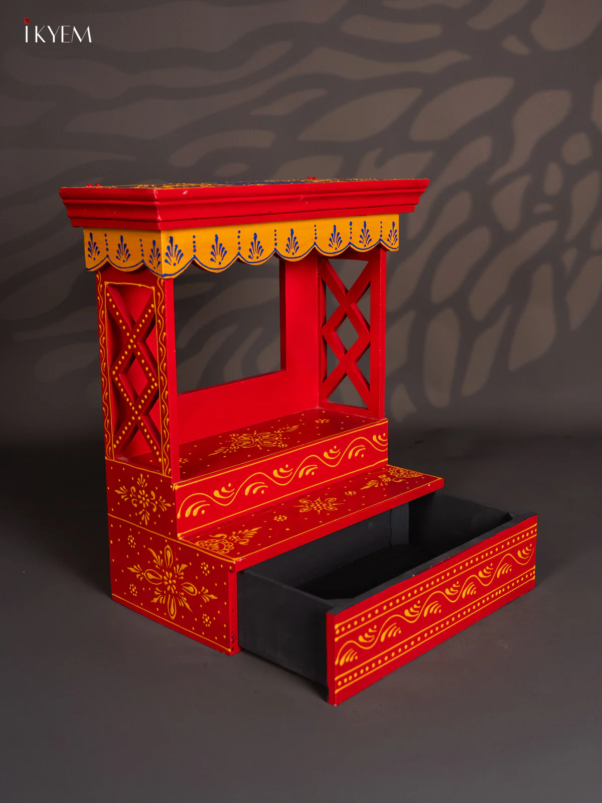 Hand-Painted Wooden Temple - 18.5 Inch - Red - KJ31113 - Image 4