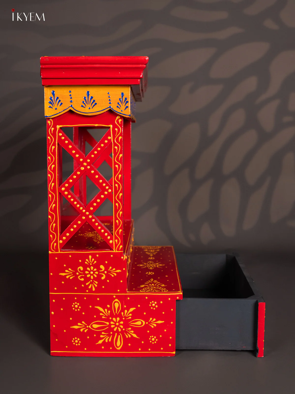 Hand-Painted Wooden Temple - 18.5 Inch - Red - KJ31113 - Image 5