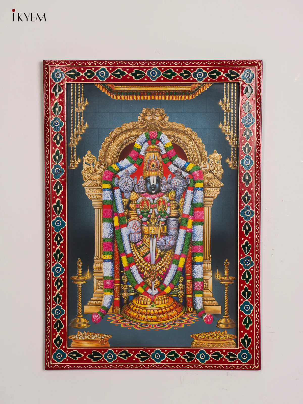 Hand-Painted Wooden Balaji Wall Hanging Frame – (20 × 14) Inch - KJ31121