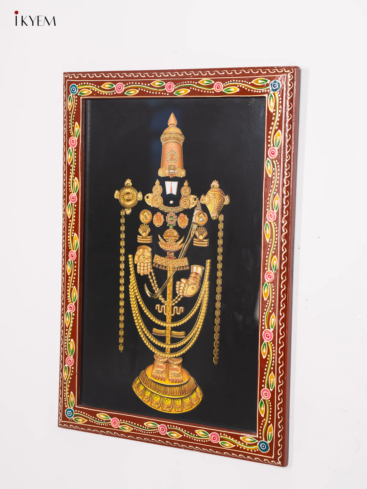 Hand-Painted Wooden Lord Balaji Wall Hanging Frame – (20 × 14) Inch - KJ31122 - Image 3