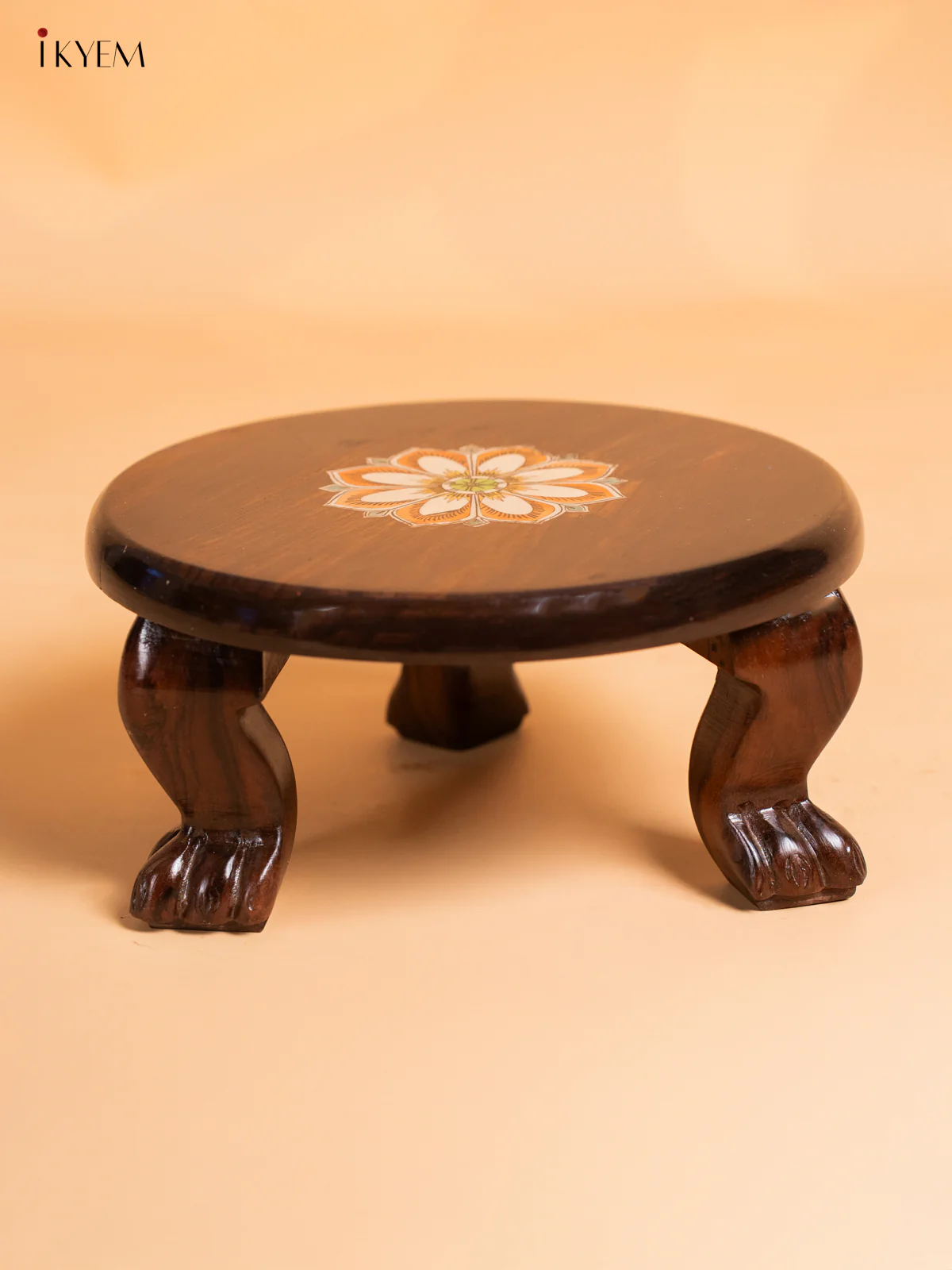 Mysore Rosewood Inlay Stool - 5 Inch - KJ31126
