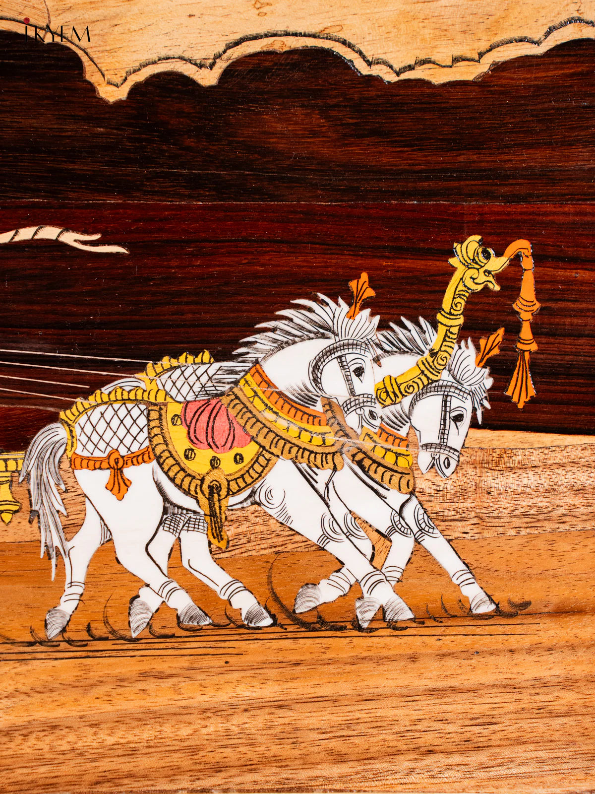 Geethopadesam Mysore Rosewood Inlay 3D Panel - Bhaarath - (18.3×30) Inch - KJ31139 - Image 2