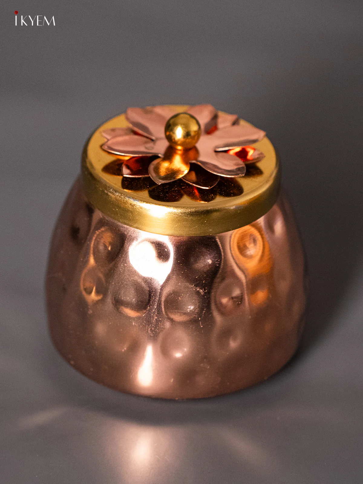 Copper Plated Nuts Jar - 3.5 Inch - KJ31246
