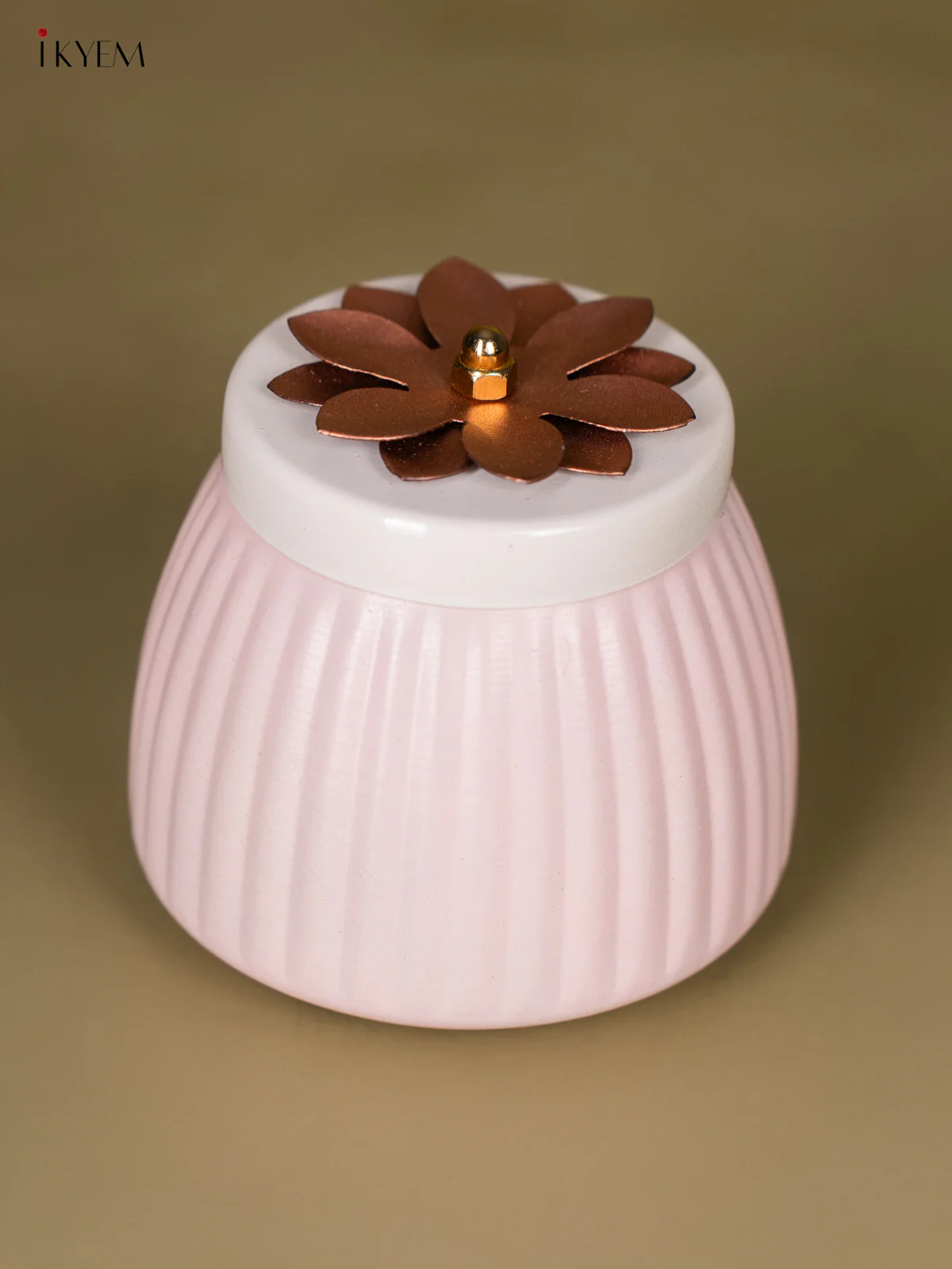 Metal Dry Fruit Nuts Box - Light Pink - 3.5 Inch - KK01118