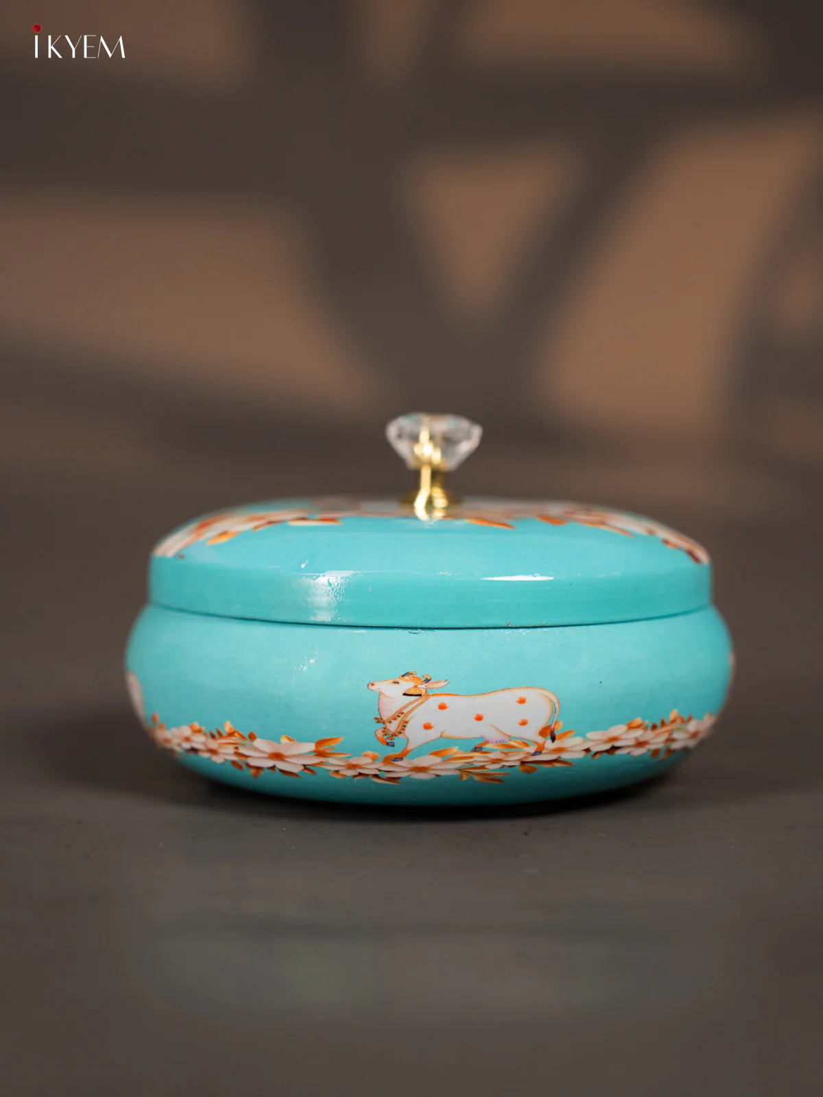 Cow Digital Printed Dryfruit nuts jar - Blue - 5 Inch - KK01127 - Image 2