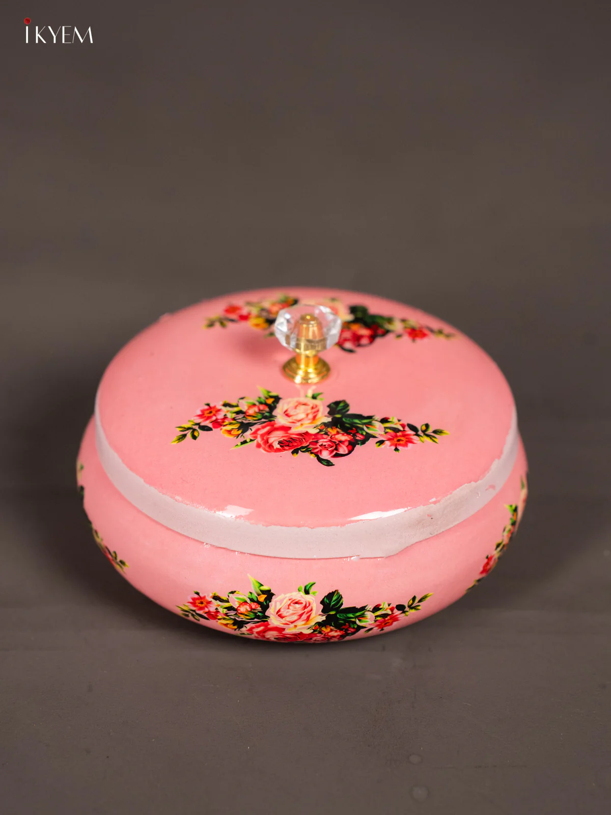 Floral Digital Printed Dryfruit nuts jar - Pink - 5 Inch - KK01129