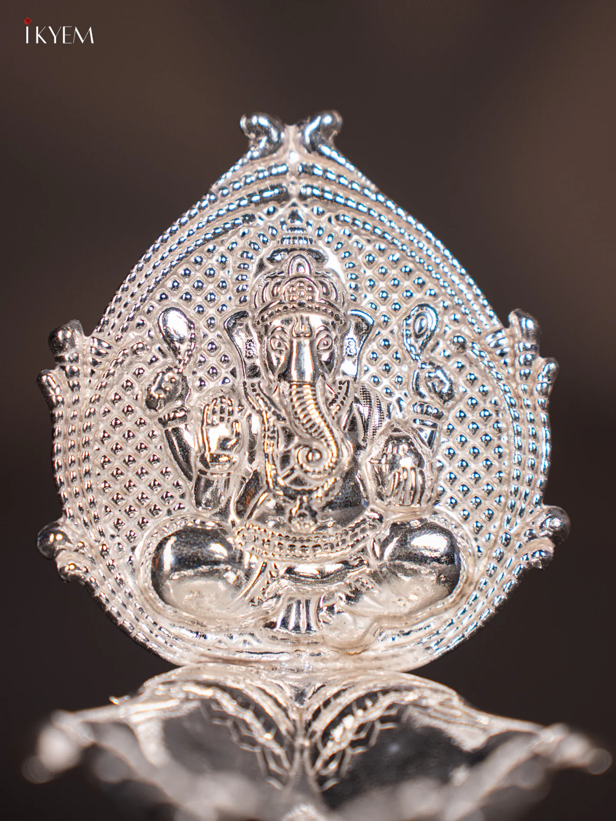 German Silver Ganesh Oil Lamp - KK05141 - Image 3
