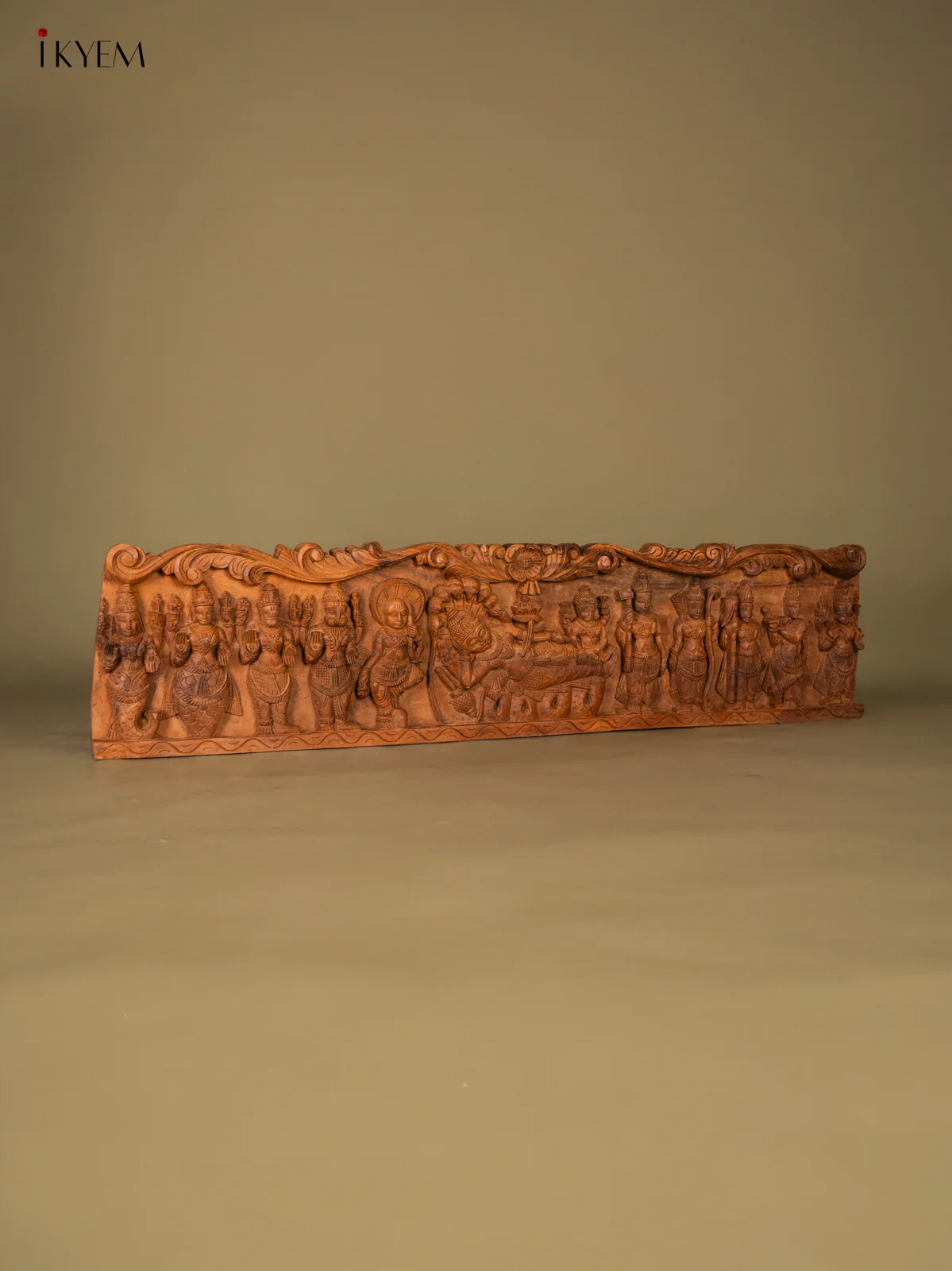 Hand-Carved Wooden Ranganathar Dasavatharam Panel - (12×49) Inch - KK07112 - Image 5