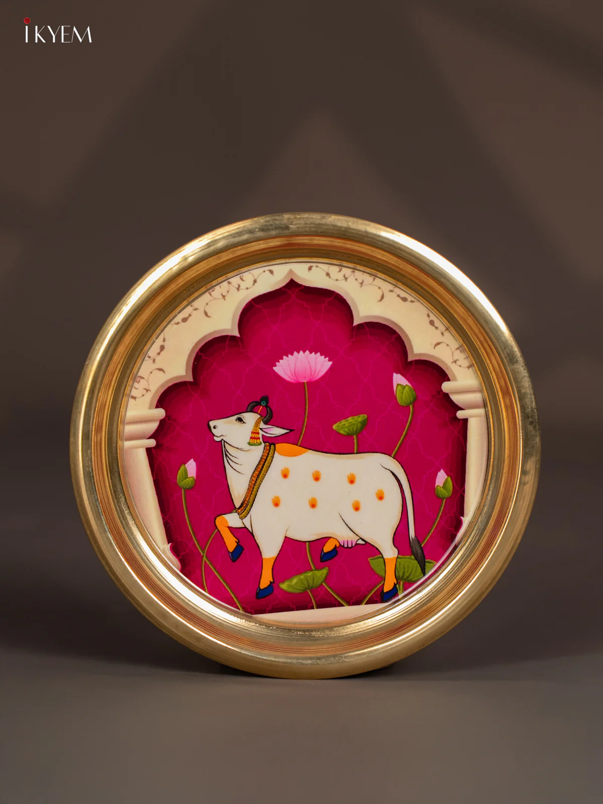 Purple Cow Digital Printed Brass Plate – 6 Inch - KK11138