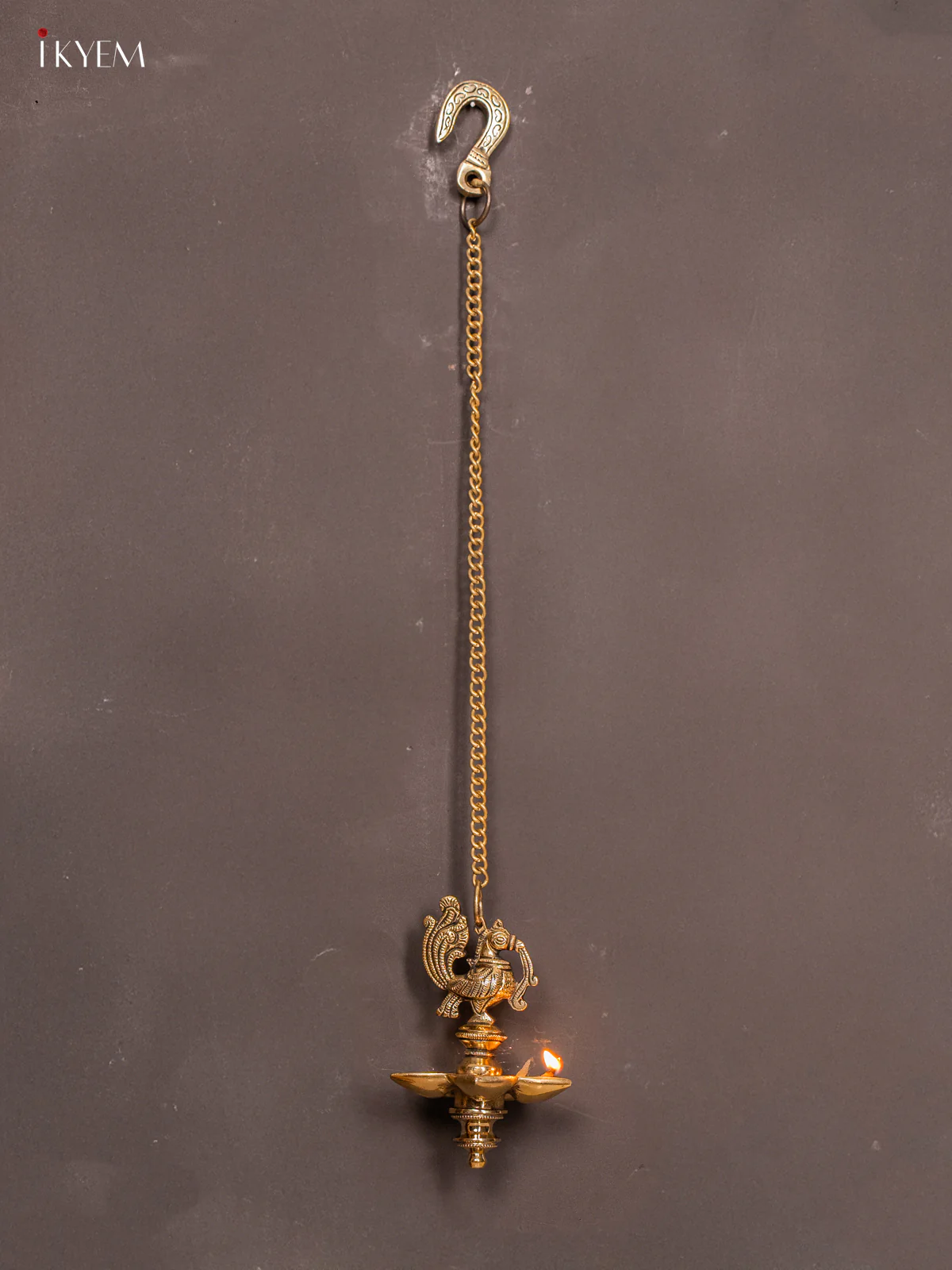 Brass 5‑Face Annapakshi Hanging Diya - 20 Inch - KK20113