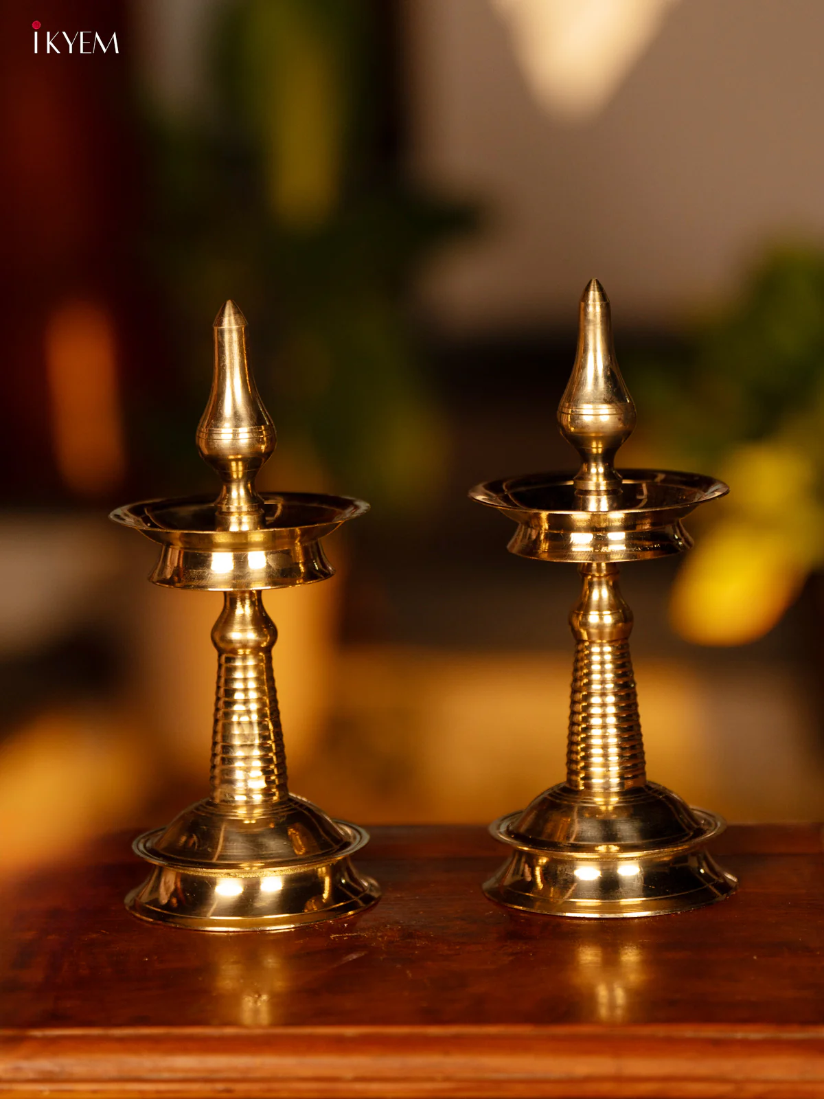 Brass Kerala Diya (set of 2) - 9 inch - KK26124 - Image 2