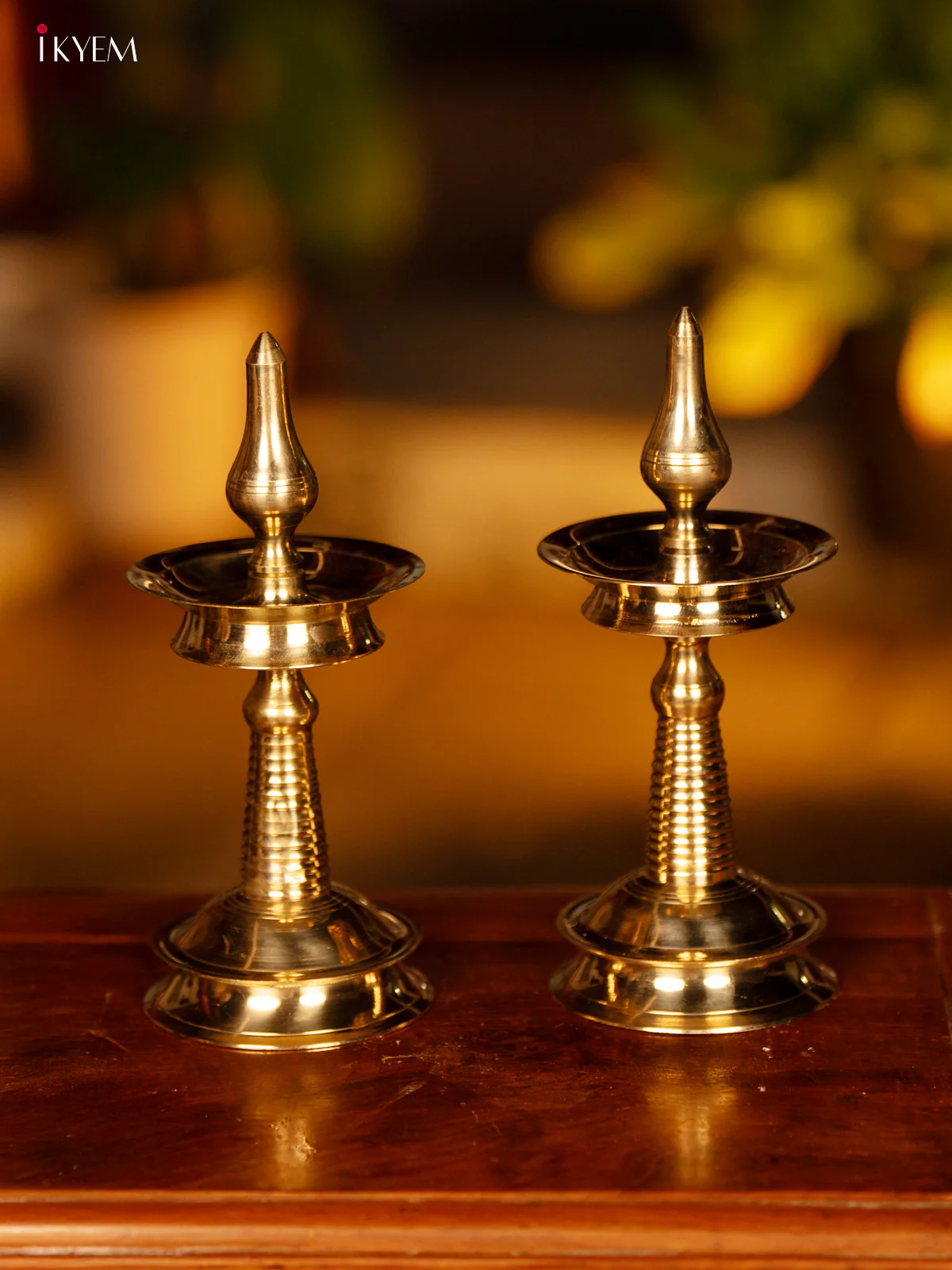 Brass Kerala Diya (set of 2) - 9 inch - KK26124 - Image 3