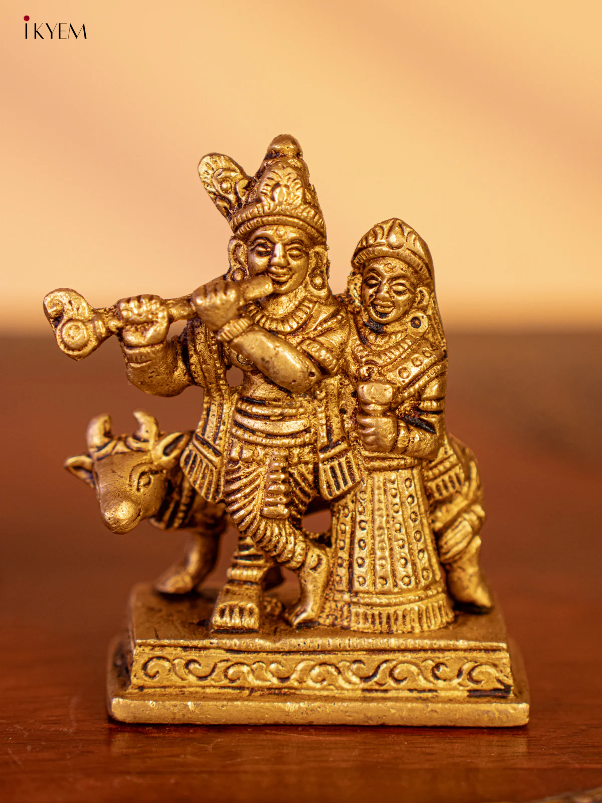 Brass Radha Krishna Idol - KK26198 - Image 2