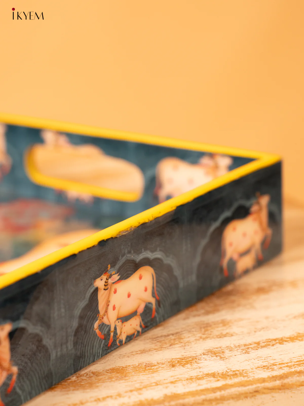Digital Printed Square Tray (10x10) - Pichwai - KL03114 - Image 3