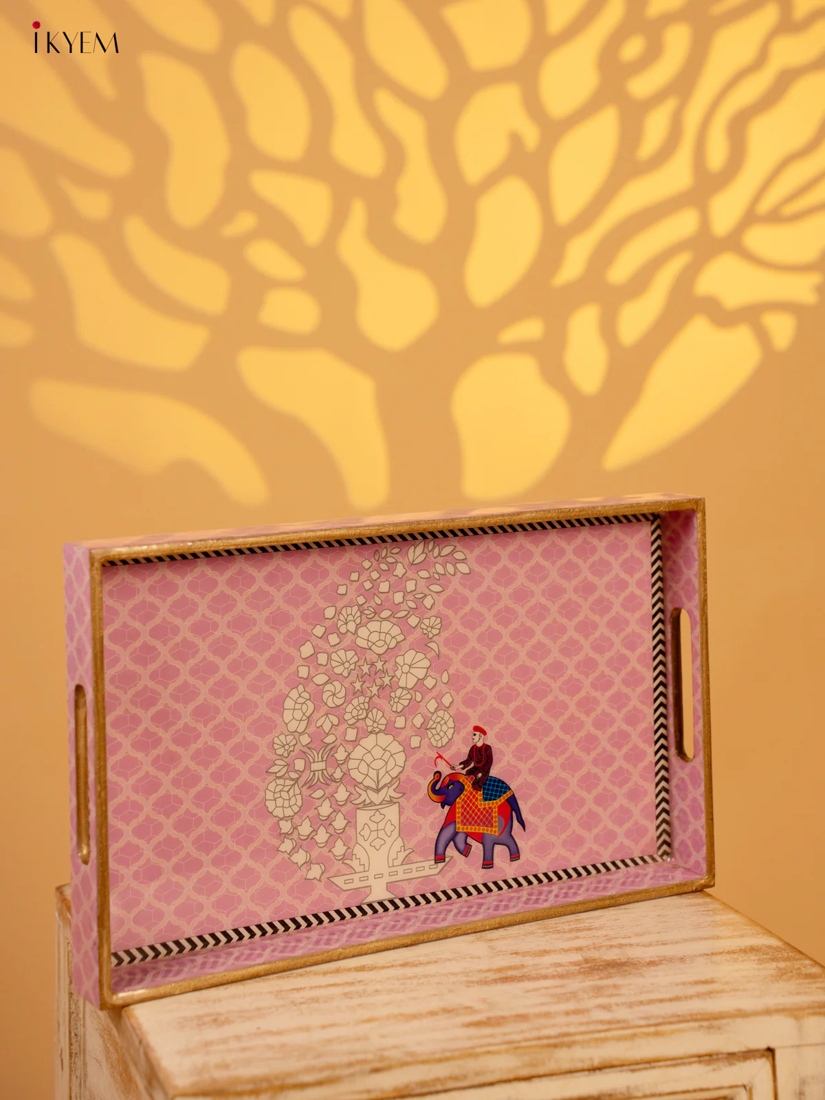 Digital Printed Tray - Large (15x9) - Pink Elephant - KL03130