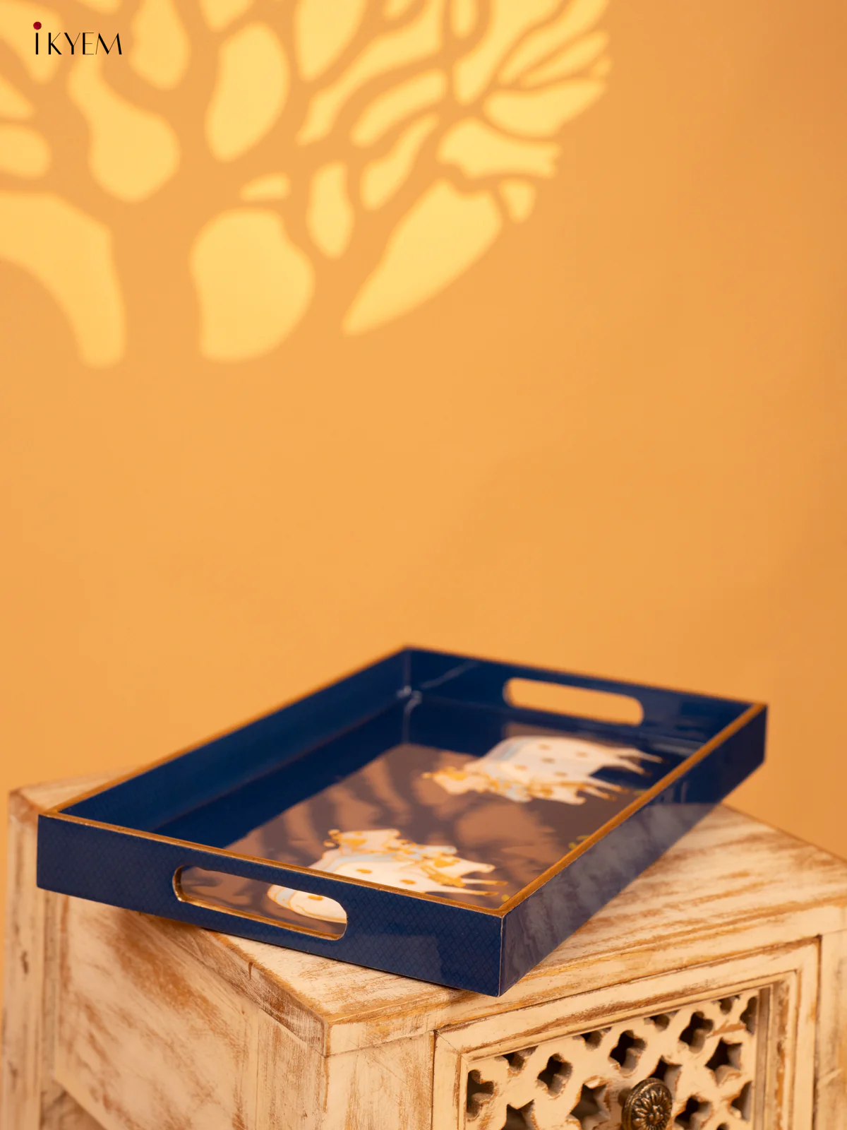 Digital Printed Tray - Large (16X10) - Pichwai Blue - KL03134 - Image 2