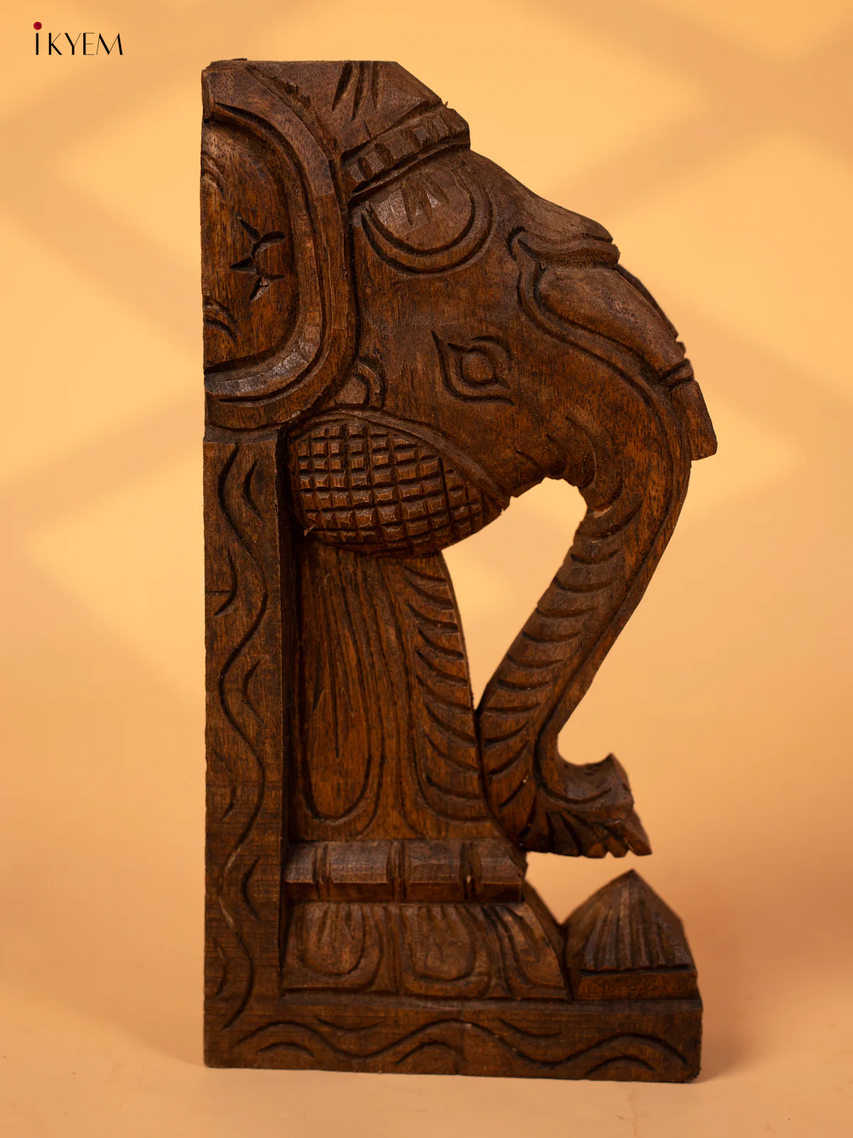 Hand Carved Wooden Yazhi Bracket - Elephant (6x2x12) - KL10112 - Image 4