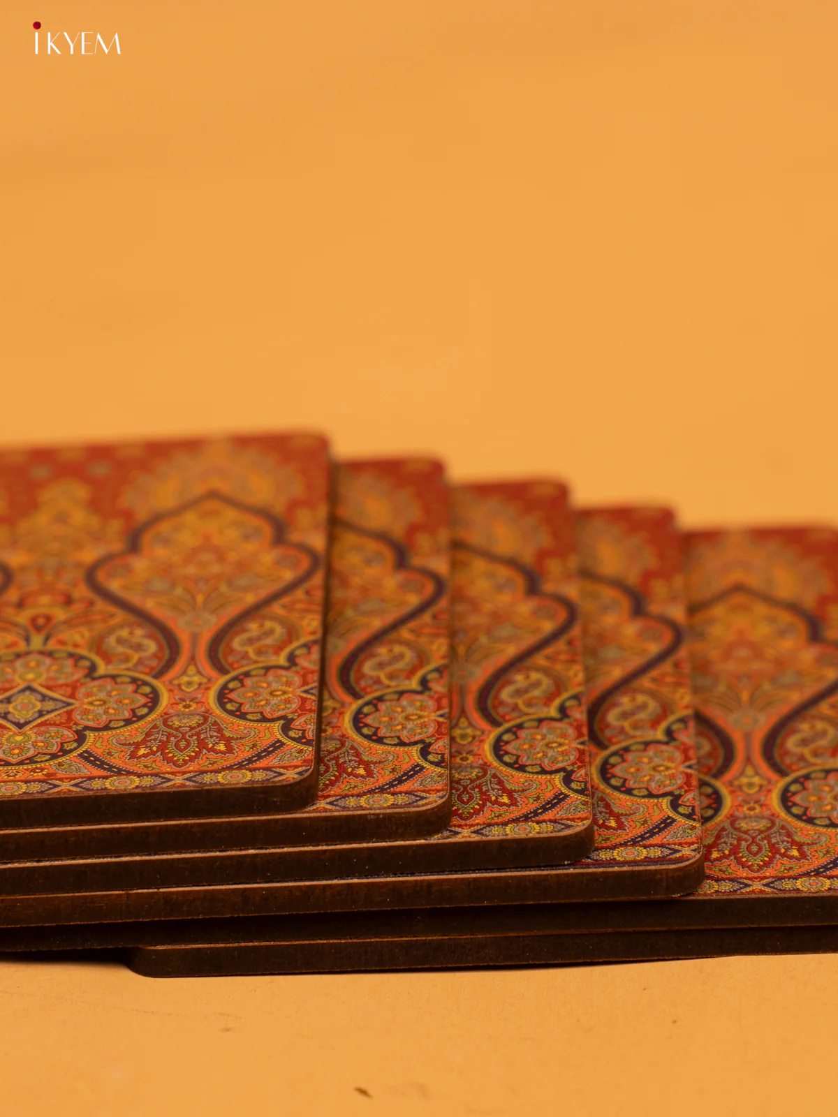 Timeless Tapestry Wooden Coaster set of 6 - KL18114 - Image 4