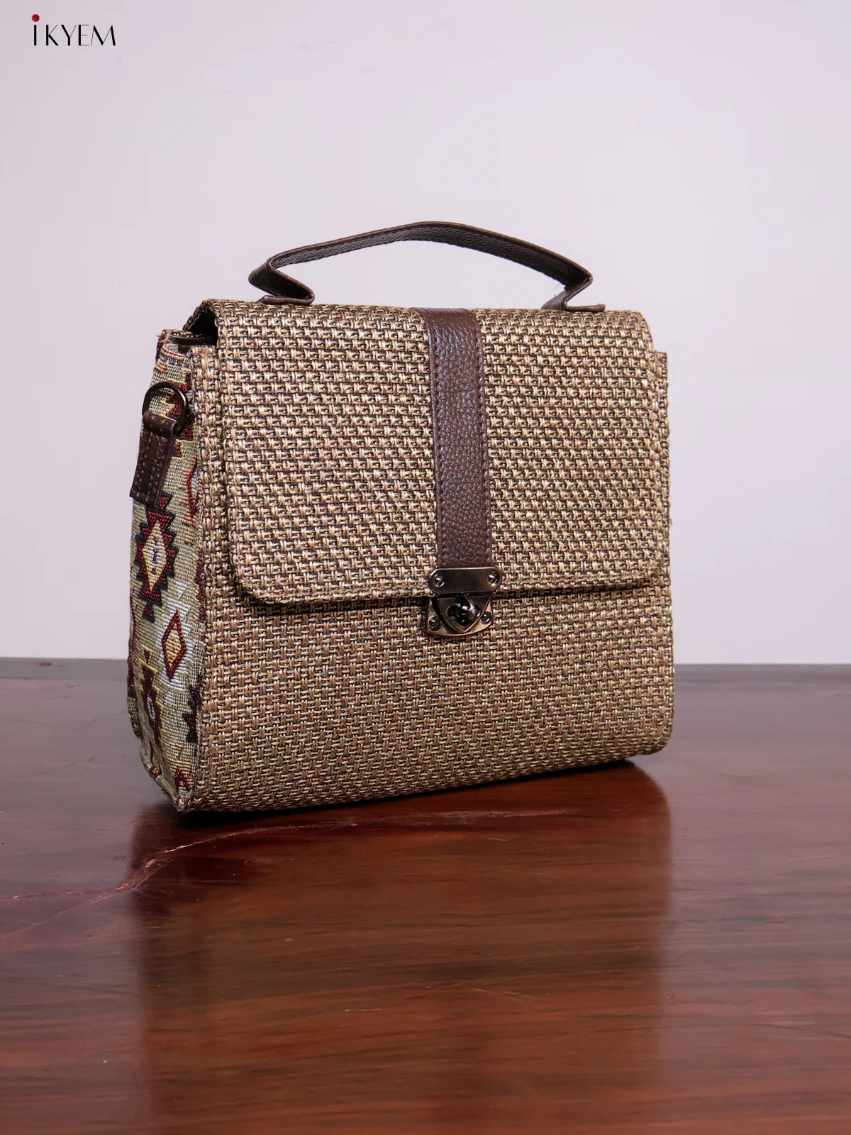 Jacquard Sling Bag - Brown - KL20118 - Image 4