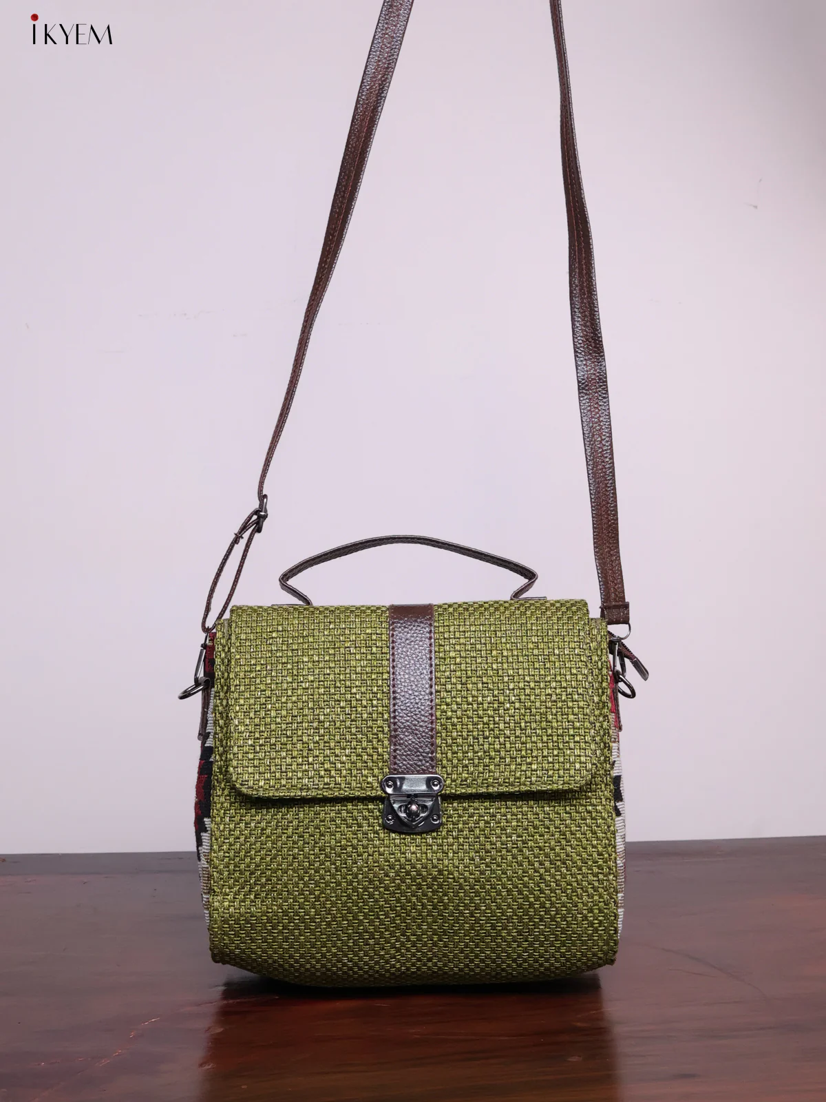 Jacquard Sling Bag - Green - KL20119 - Image 4