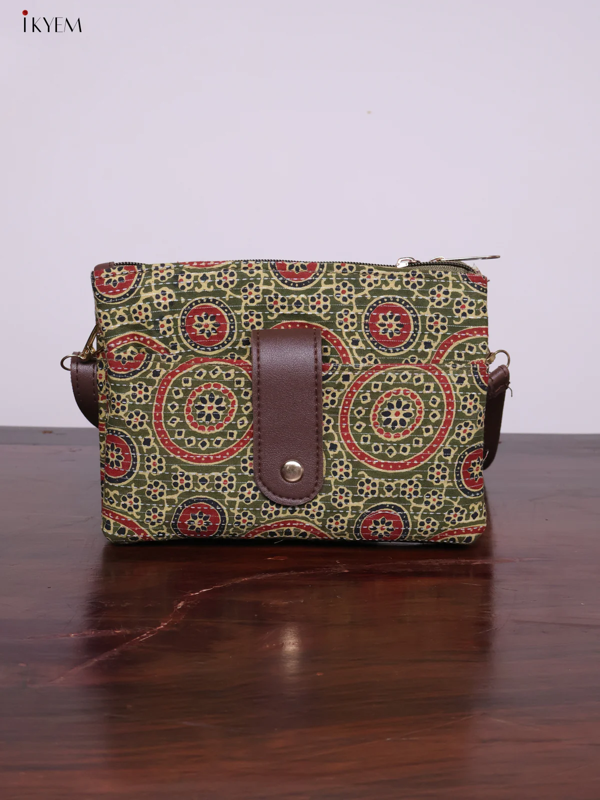 Cotton Printed Sling Bag - Green - KL20123 - Image 7