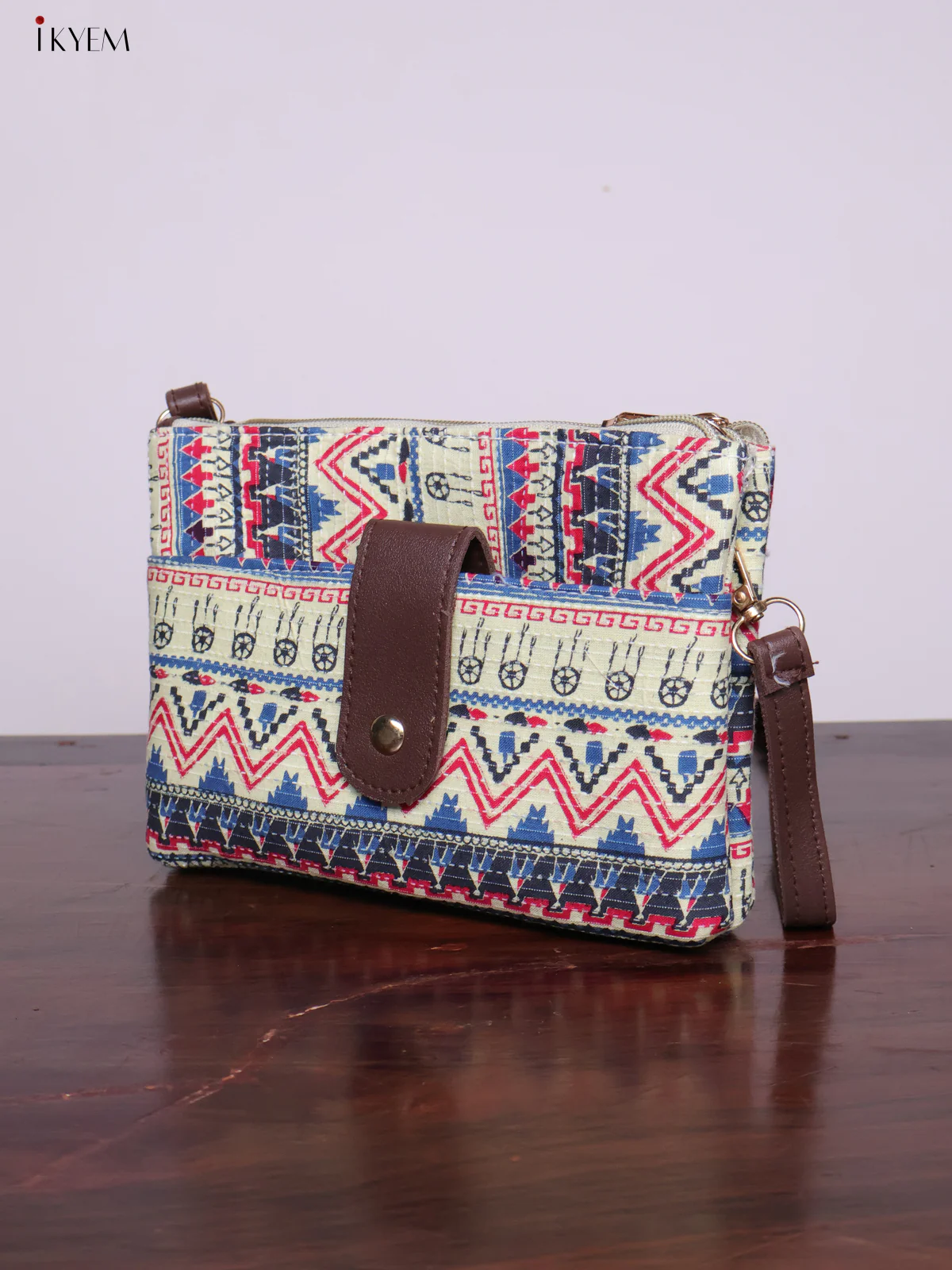 Cotton Printed Sling Bag - Pista Green - KL20124 - Image 5