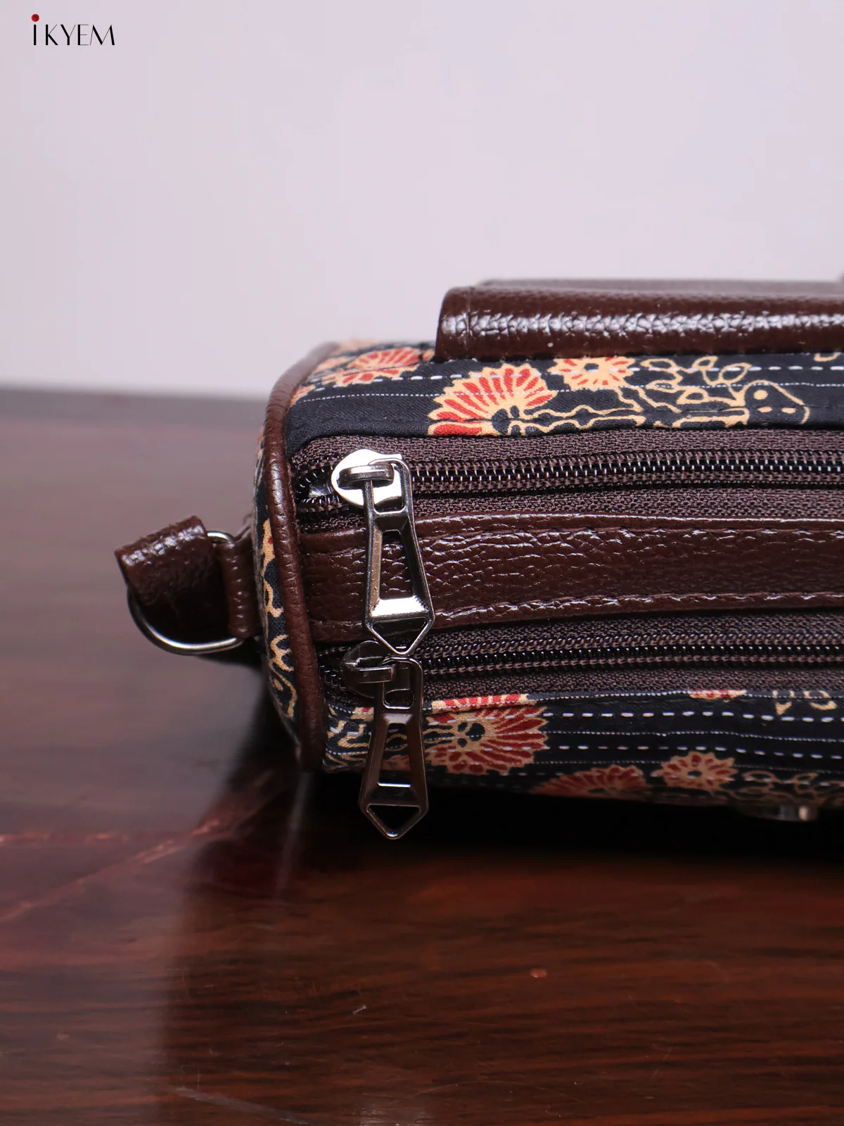 Cotton Printed Sling Bag - Floral Black - KL20142 - Image 3