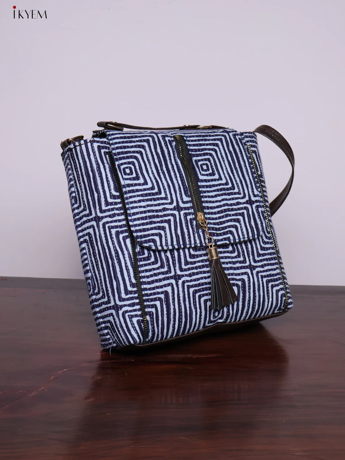 Printed Indigo Sling Bag - Design 2- KL20147 - Image 4